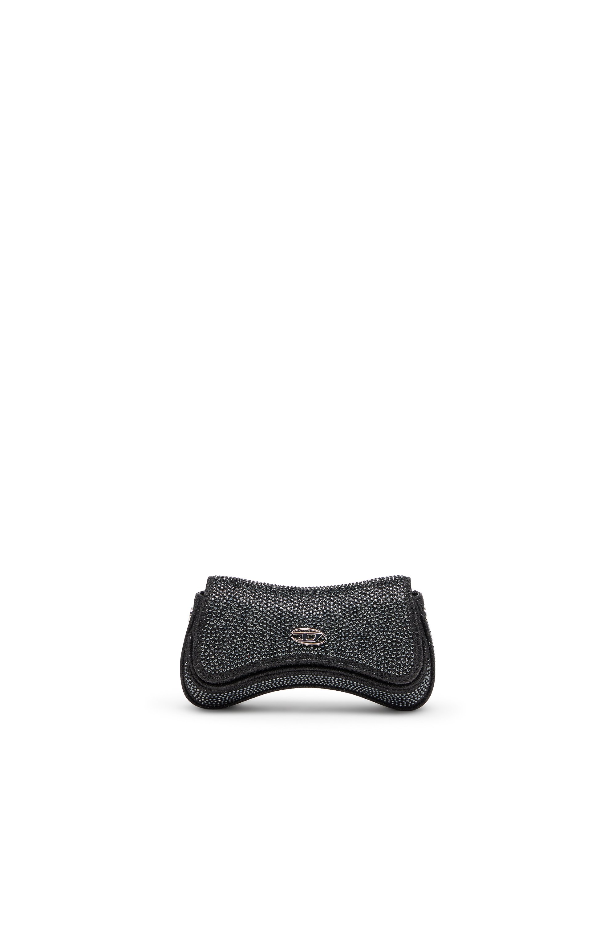 Diesel - PLAY CROSSBODY XS, Woman's Play-Mini crossbody bag in crystal Lurex in Black - 1