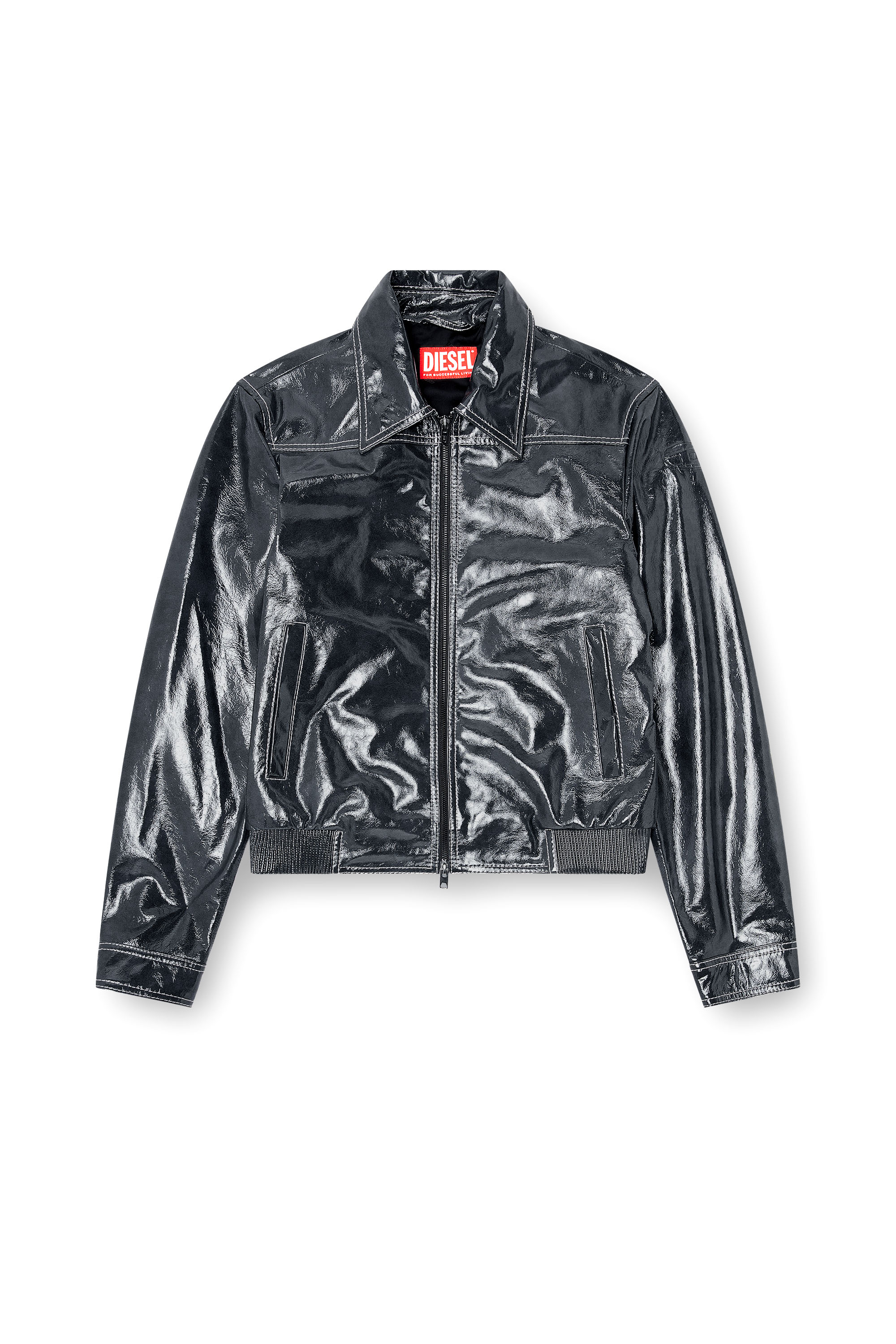 Diesel - L-ADDI, Giacca in vernice Uomo in Grigio - 3