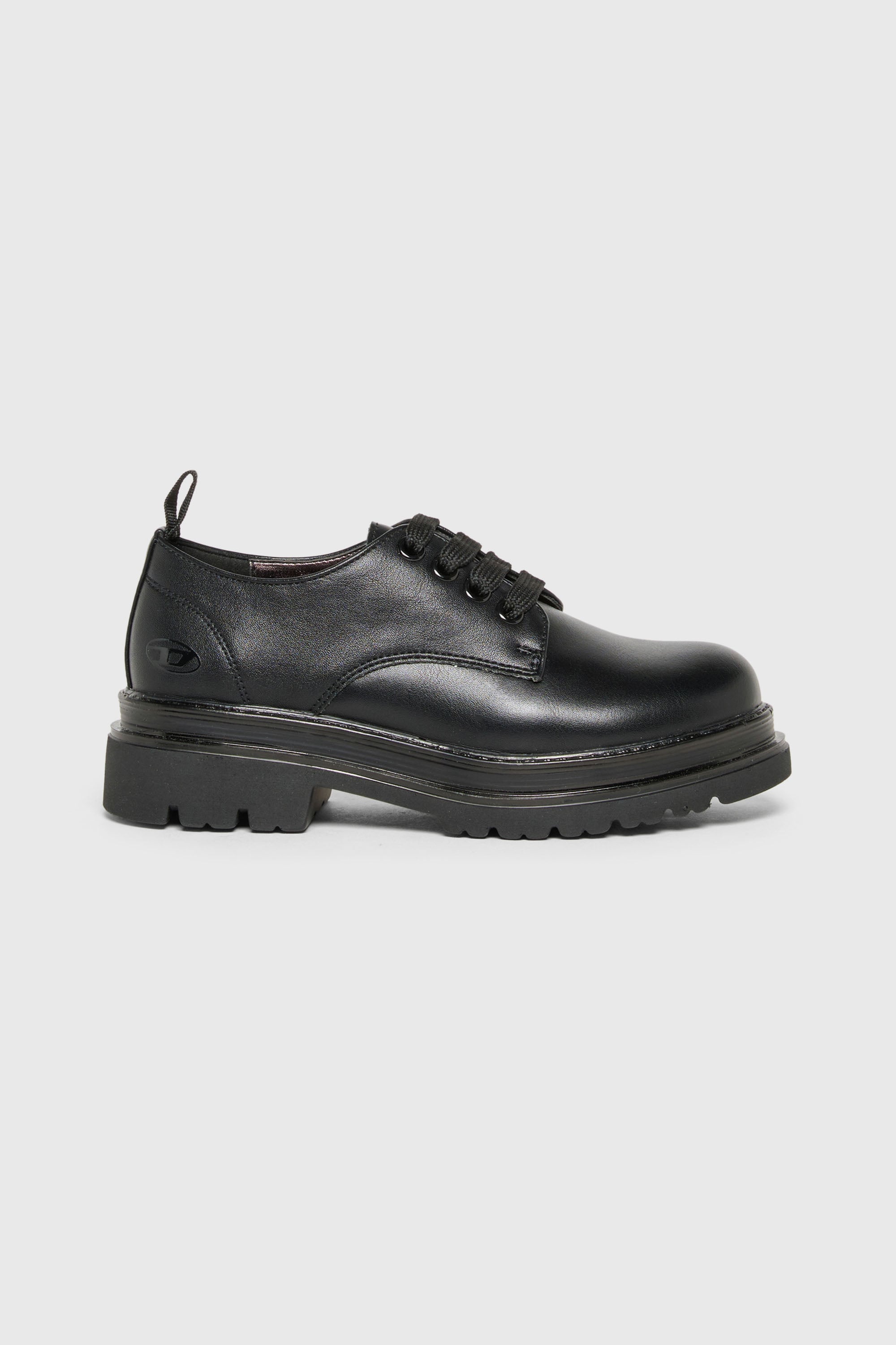 Diesel - D-DERBL-PU, D-Derbl- Derby in pelle con suola carrarmato Unisex in Nero - 1