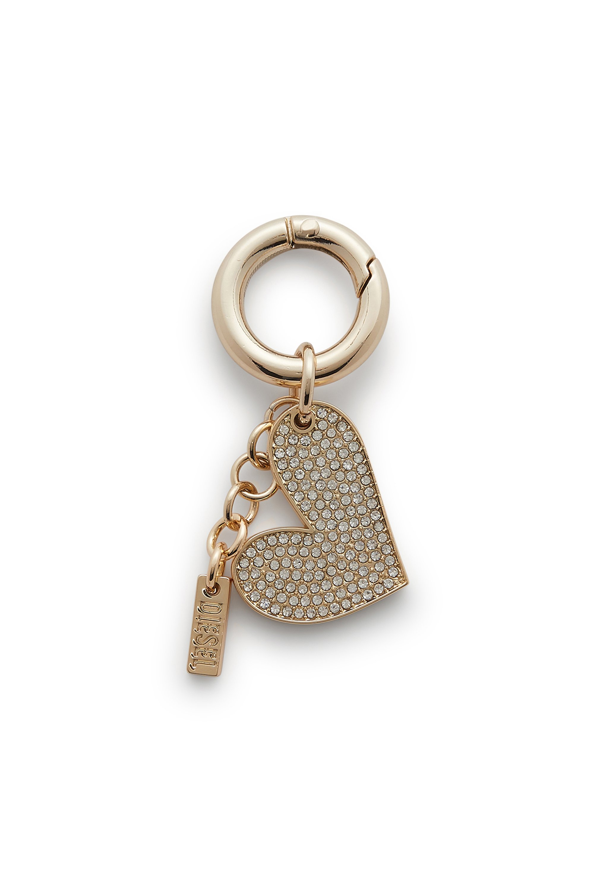 Diesel - CHARM-HEART, Charm a forma di cuore in metallo con strass Donna in Oro - 1