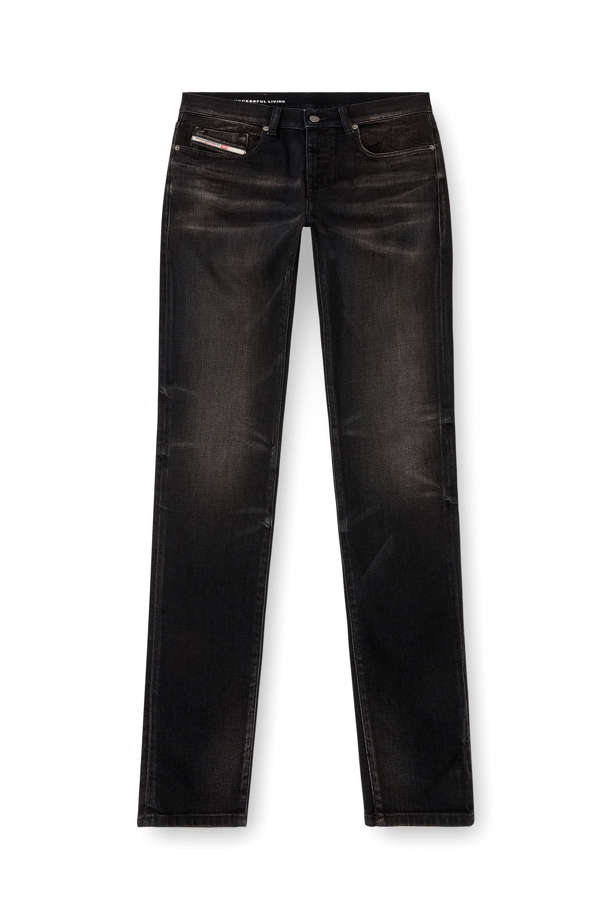 Diesel - Uomo Slim Jeans 2019 D-Strukt 09J53, Nero/Grigio scuro - Image 3
