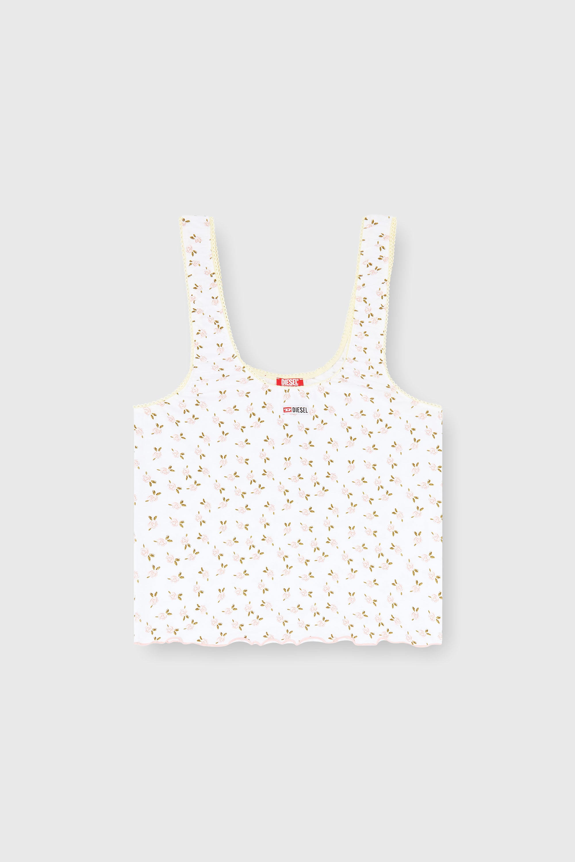 Diesel - GEORGIE-D-CORE, Canotta in cotone stretch con stampa floreale Donna in Bianco - 2