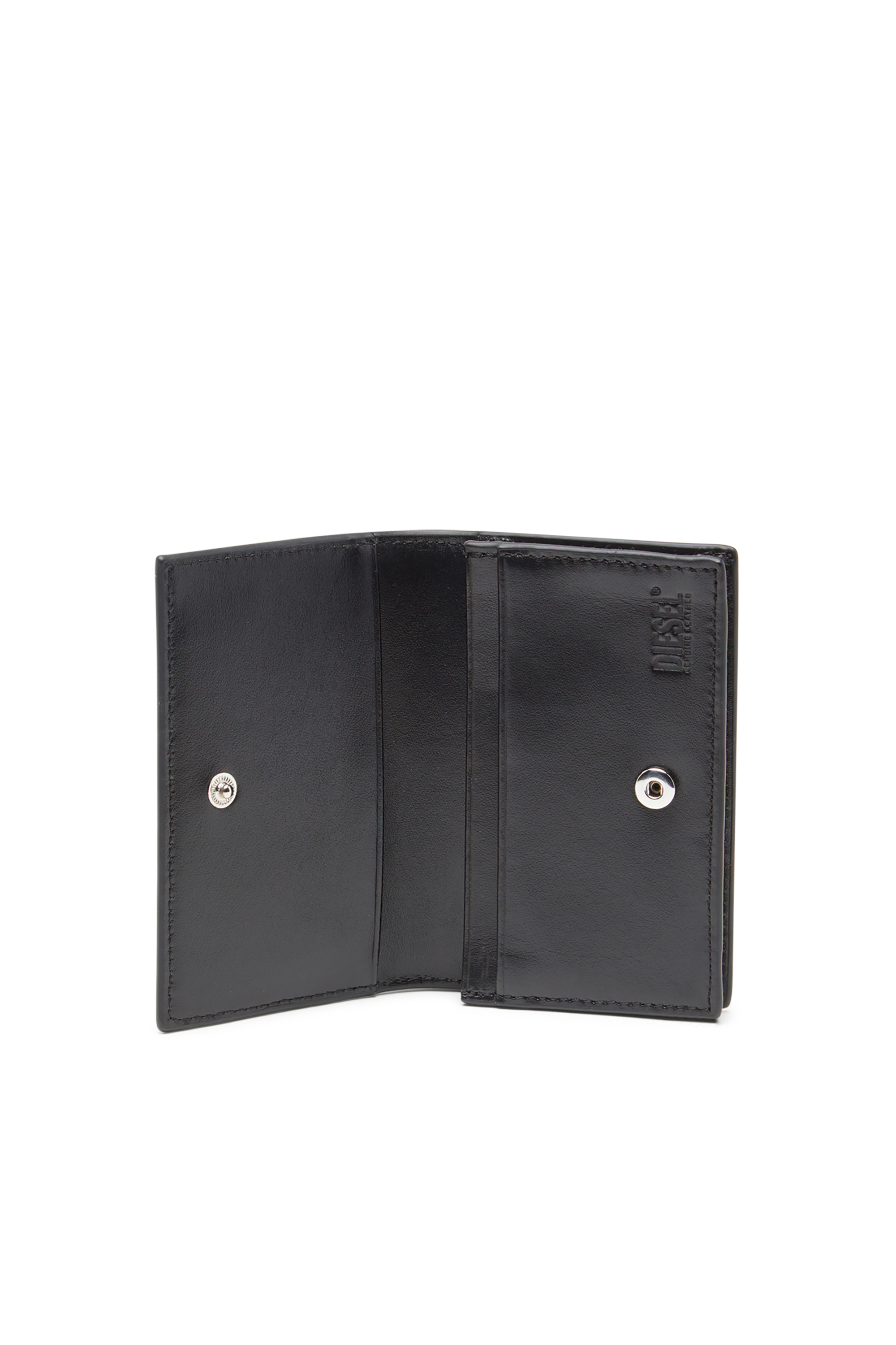 Diesel - 1DR CARD HOLDER IV, Portacarte in pelle con Oval D smaltato Donna in Nero - 3