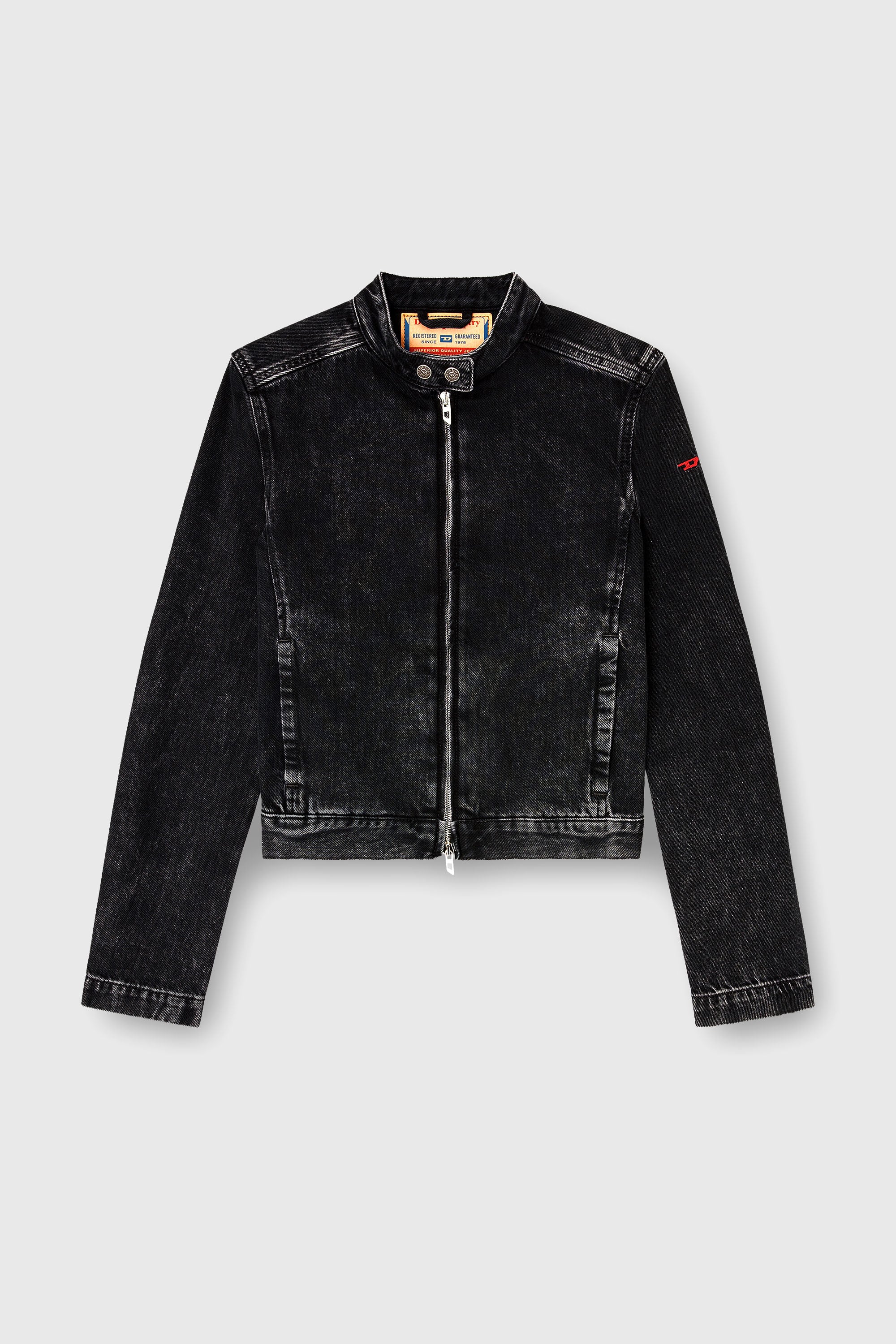 Diesel - DE-MORNIN, Giacca da motociclista in denim lavaggio clean Donna in Nero - 2