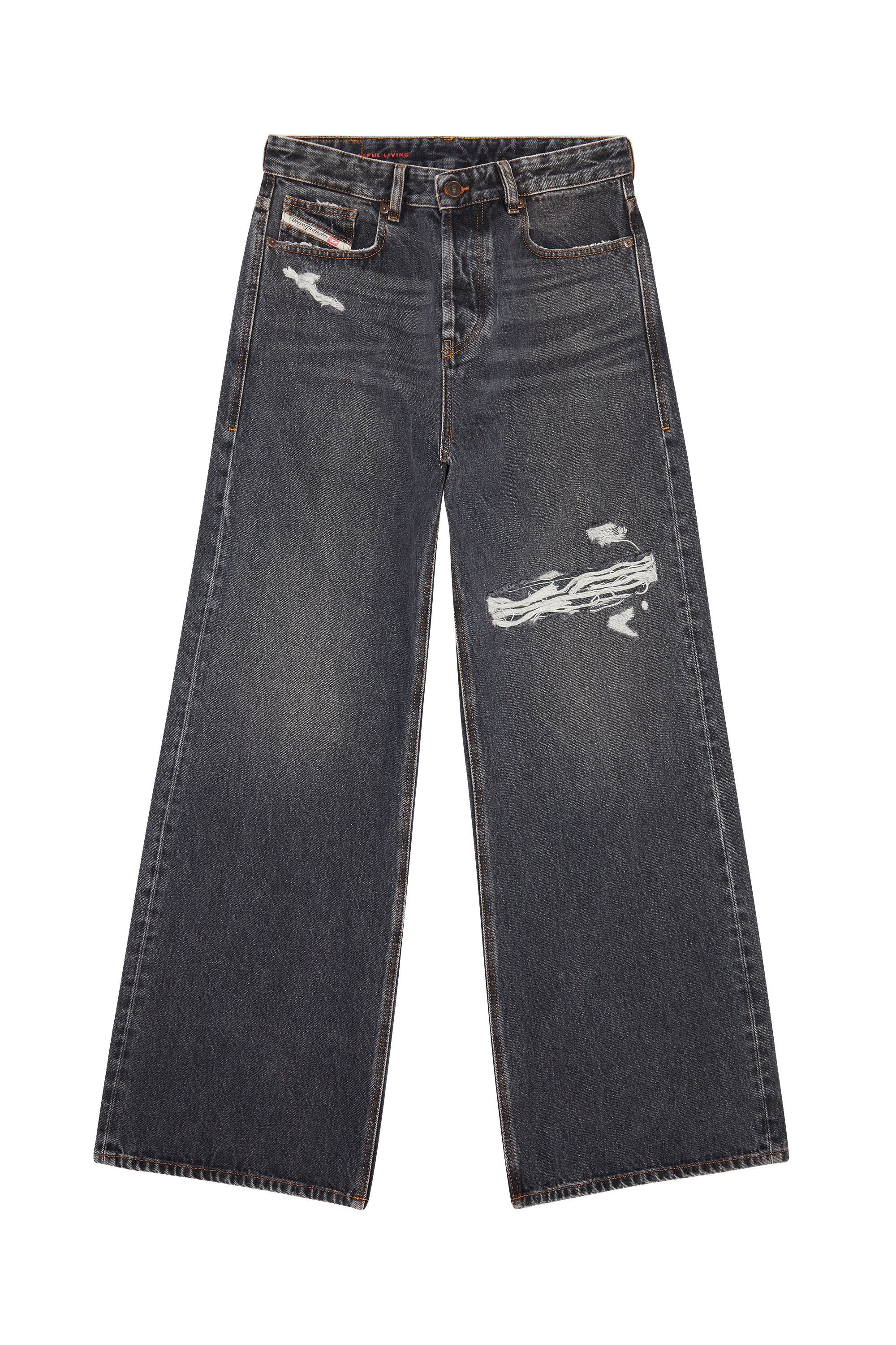 Diesel - 1996 D-Sire 007F6 Straight Jeans, Nero/Grigio scuro - Image 6