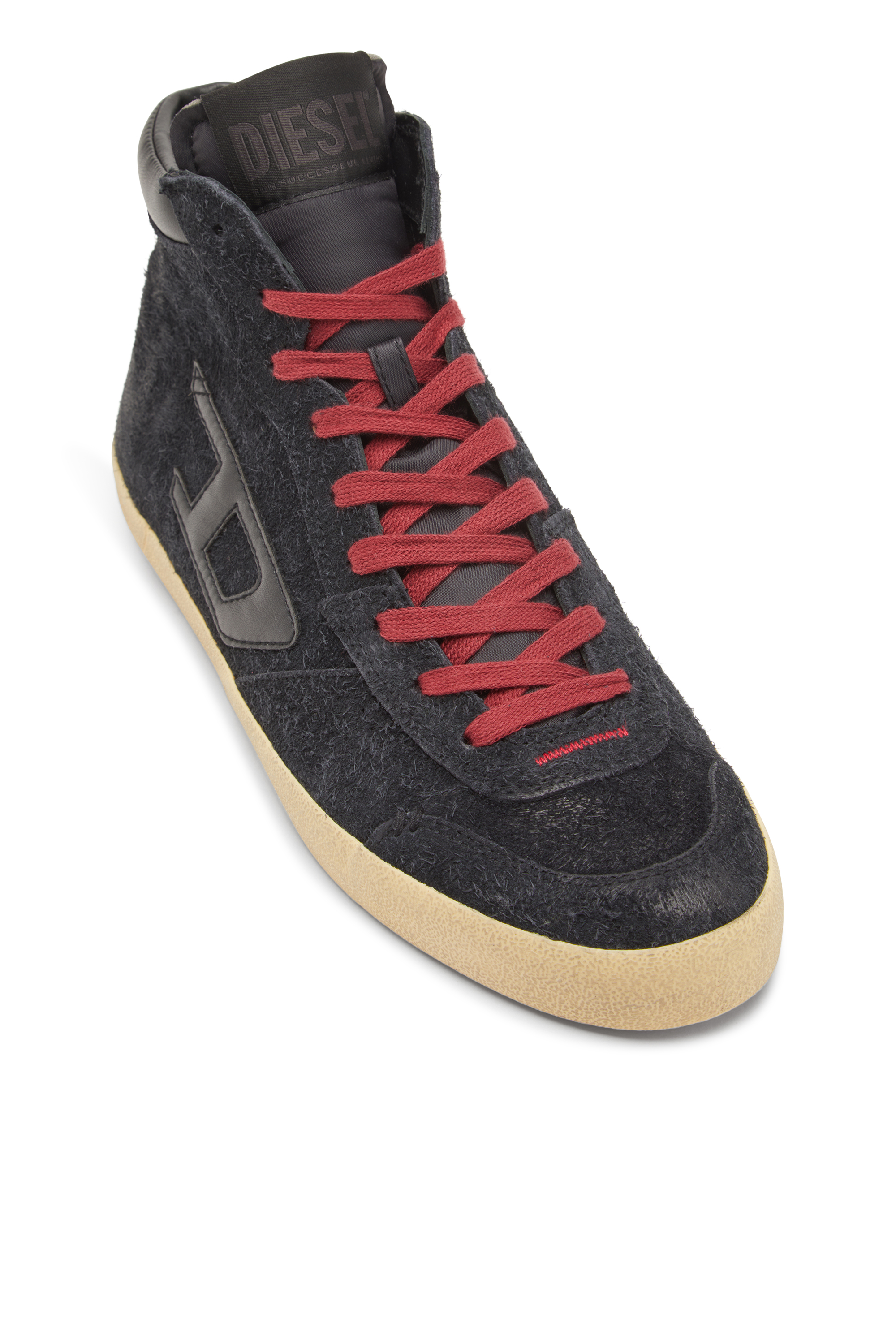 Diesel - S-LEROJI MID, S-Leroji-Sneaker high-top in suede effetto pelo Uomo in Nero - 6