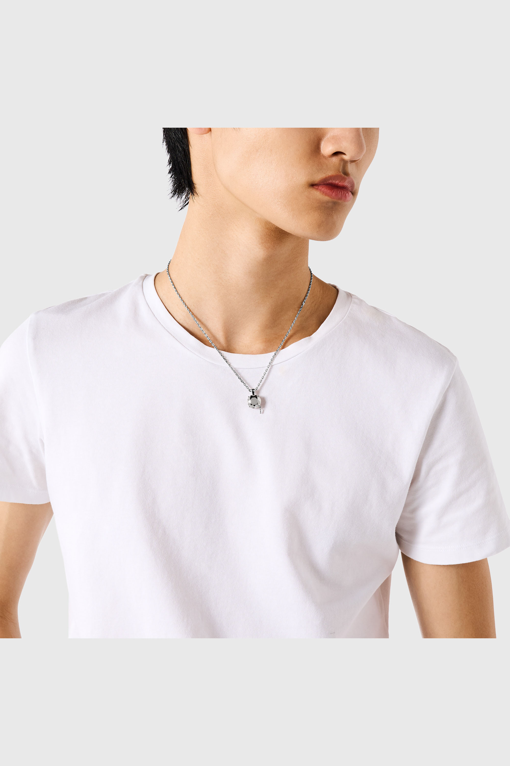Diesel - DL1355040 STERLING SILVER JEWEL, Collana taglio diamante in argento sterling Unisex in Argento - 3