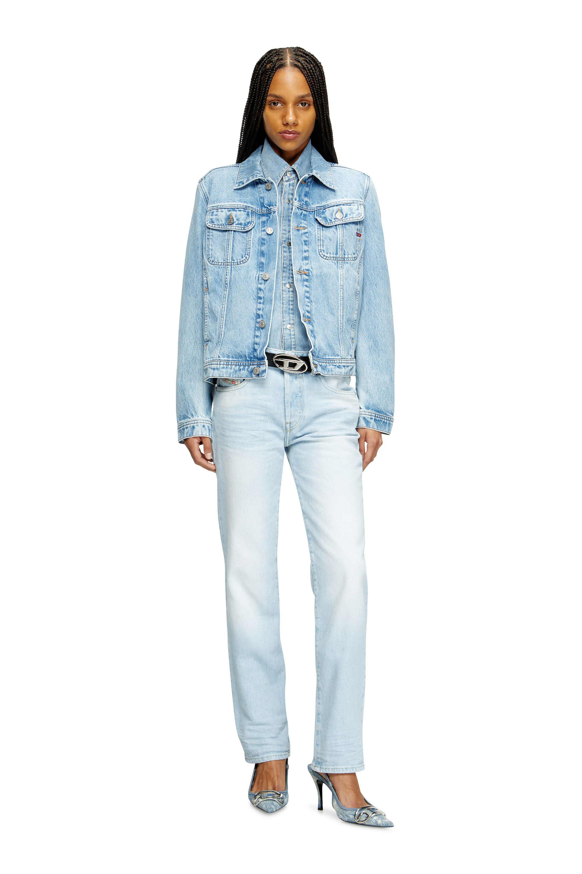 Diesel - Regular Jeans 1989 D-Mine 09M11 Donna, Blu Chiaro - Image 2