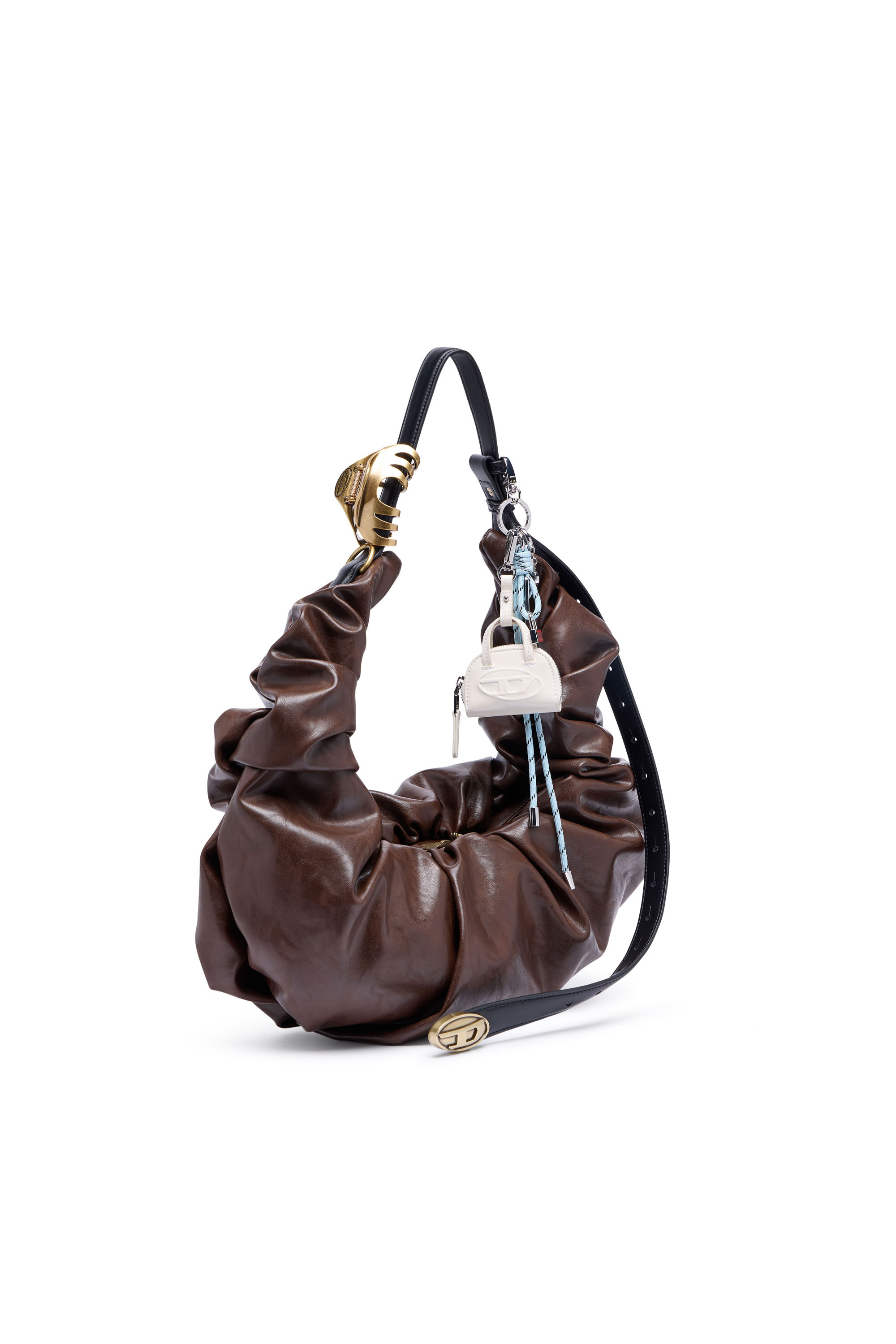Diesel - GRAB-D HOBO L, Grab-D-Borsa hobo grande arricciata Donna in Marrone - 2