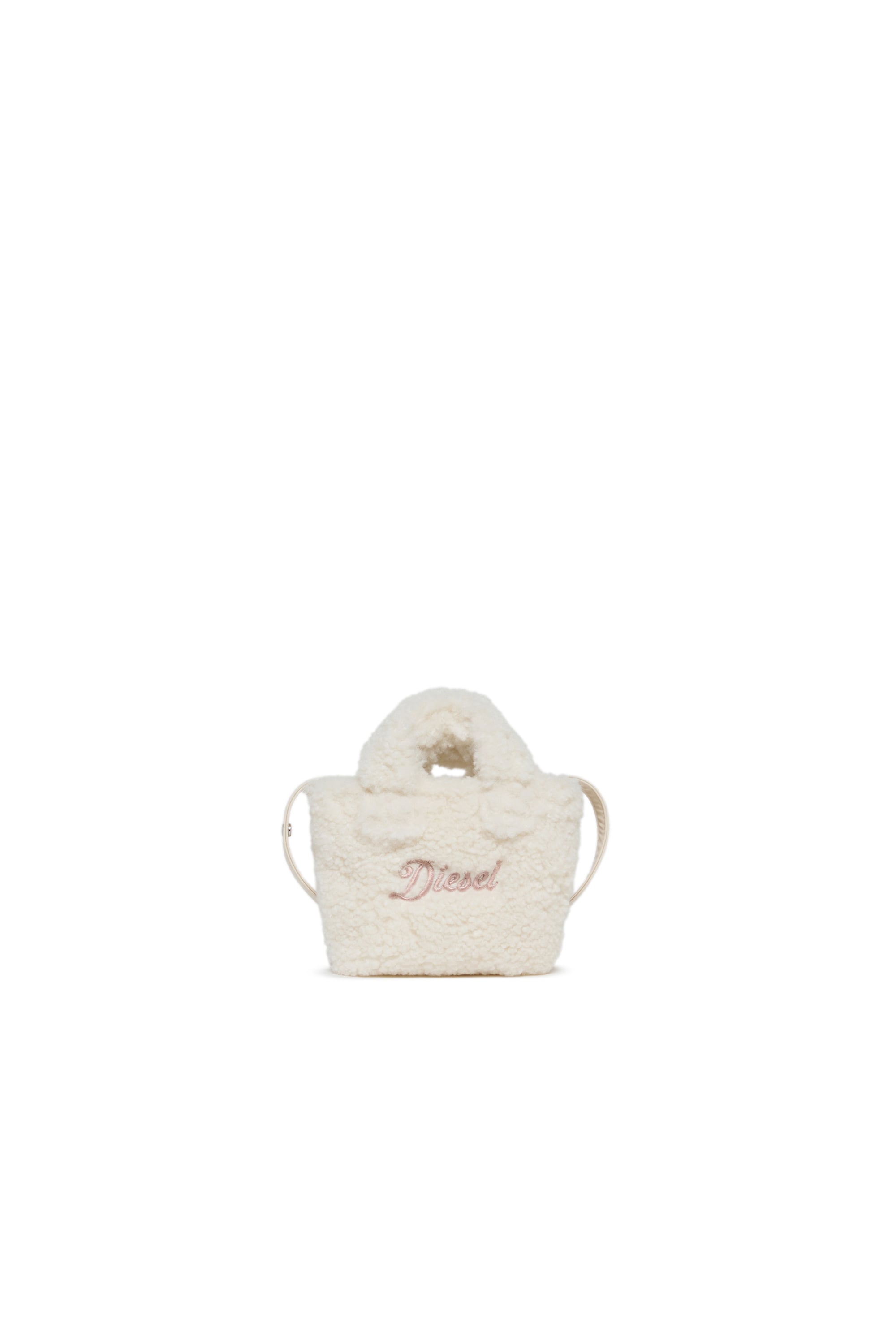 Diesel - WIXIT, WIXIT - Mini bag in teddy fleece Donna in Bianco - 1