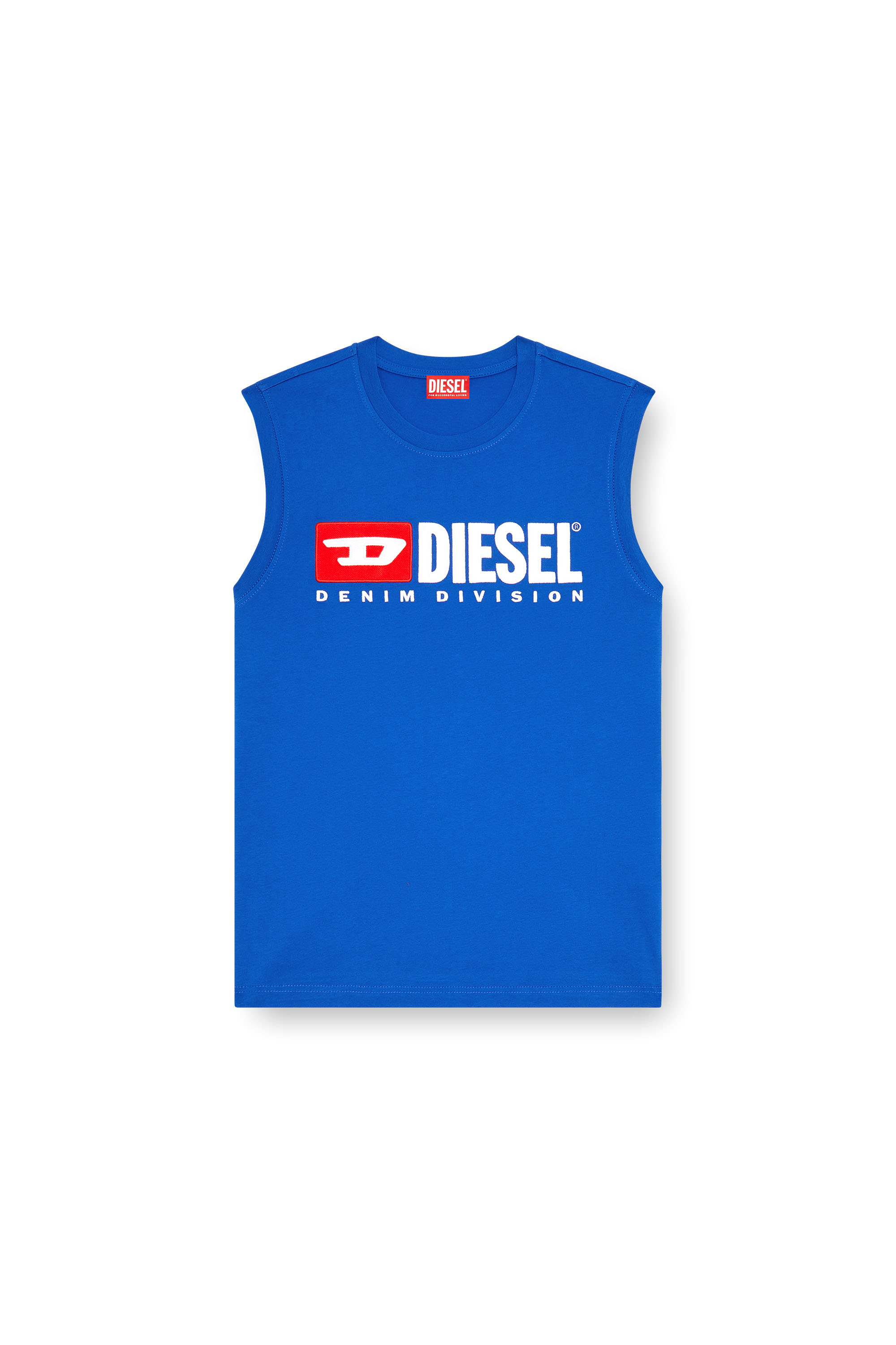 Diesel - T-ISCO-DIV, Canotta con stampa logo sul petto Uomo in Blu - 3