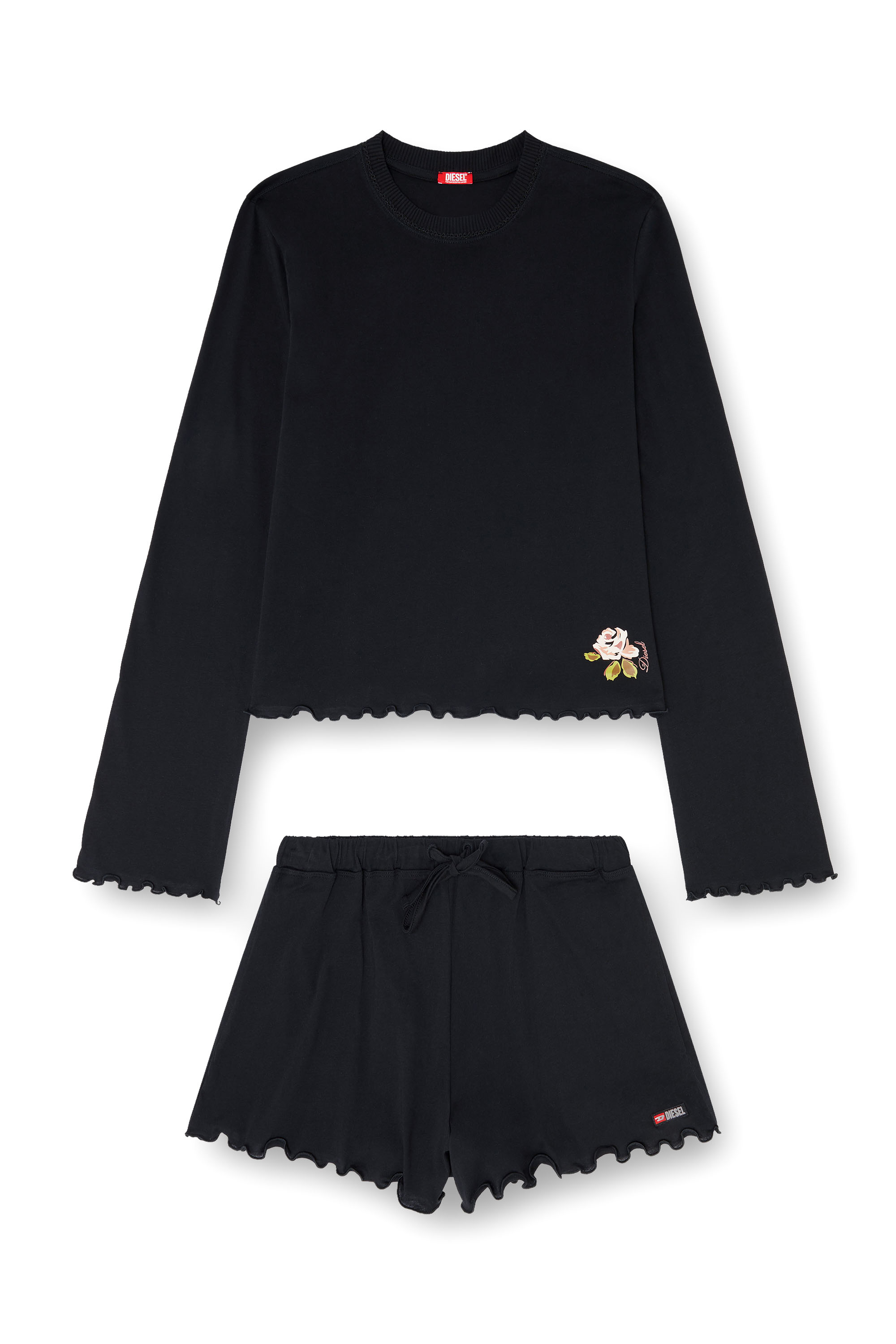Diesel - SET-LORELAI-D-CORE, Pigiama set in cotone con dettaglio floreale Donna in ToBeDefined - 2