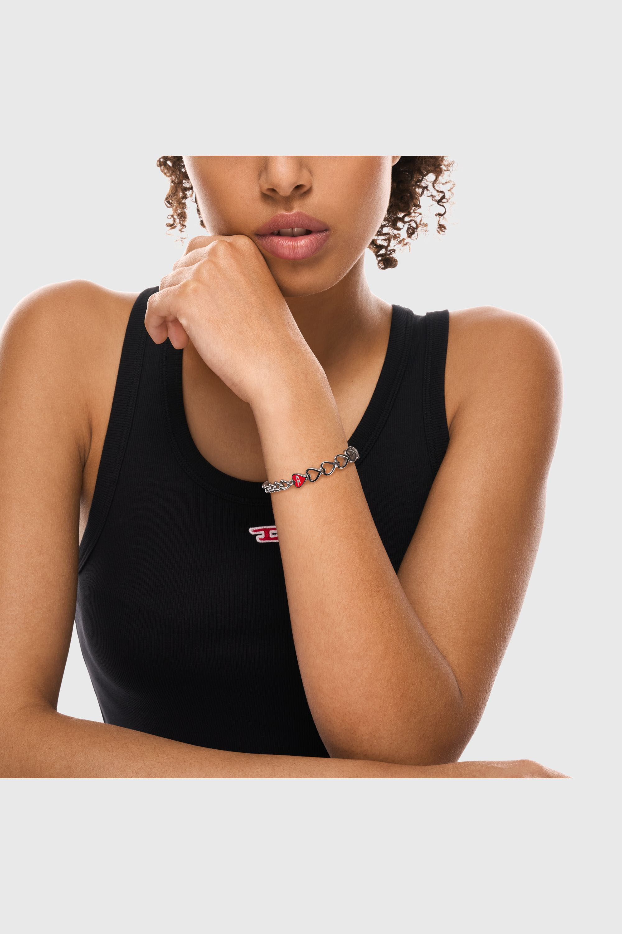 Diesel - DX166840 JEWELLERY, Bracciale a catena in acciaio inox Unisex in Argento - 3