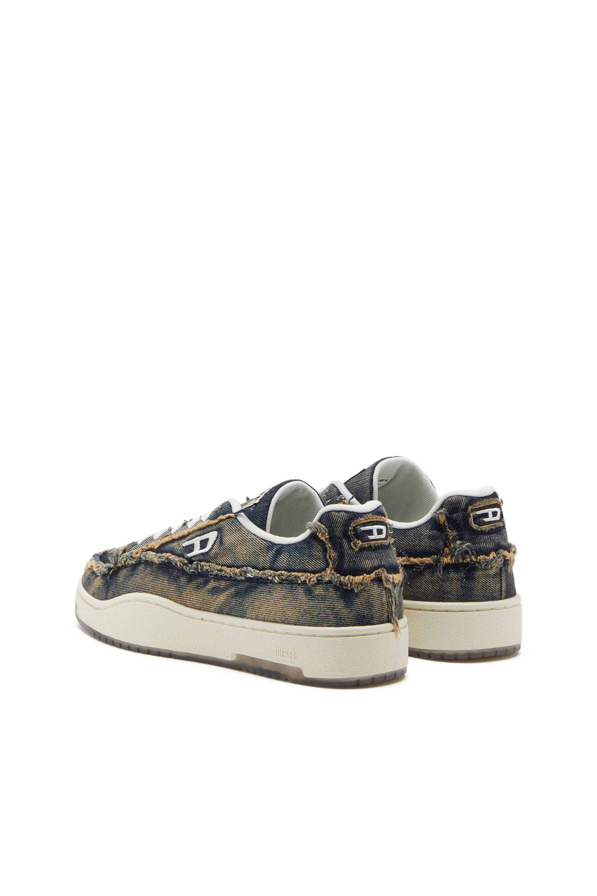 Diesel - S-TRACKER-D LOW, S-Tracker-D-Sneaker in denim sfrangiato e suola trasprarente Uomo in Blu - 4
