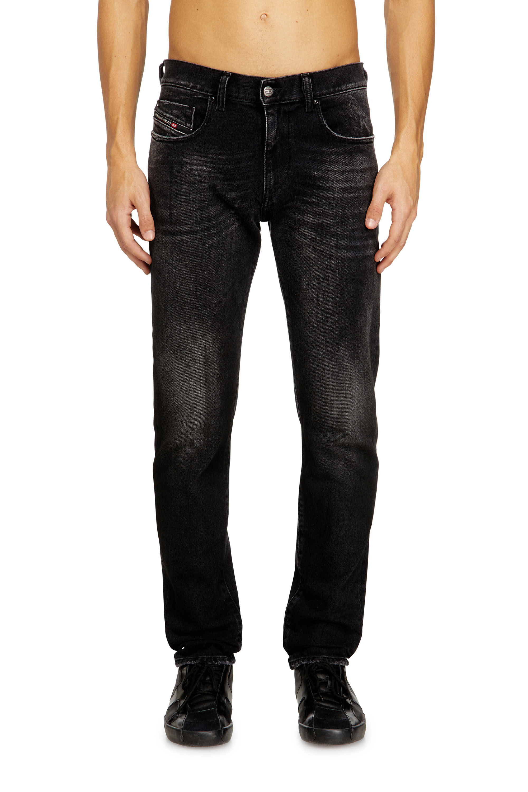 Diesel - Slim Jeans 2019 D-Strukt 09N42 Uomo, Nero/Grigio scuro - Image 3