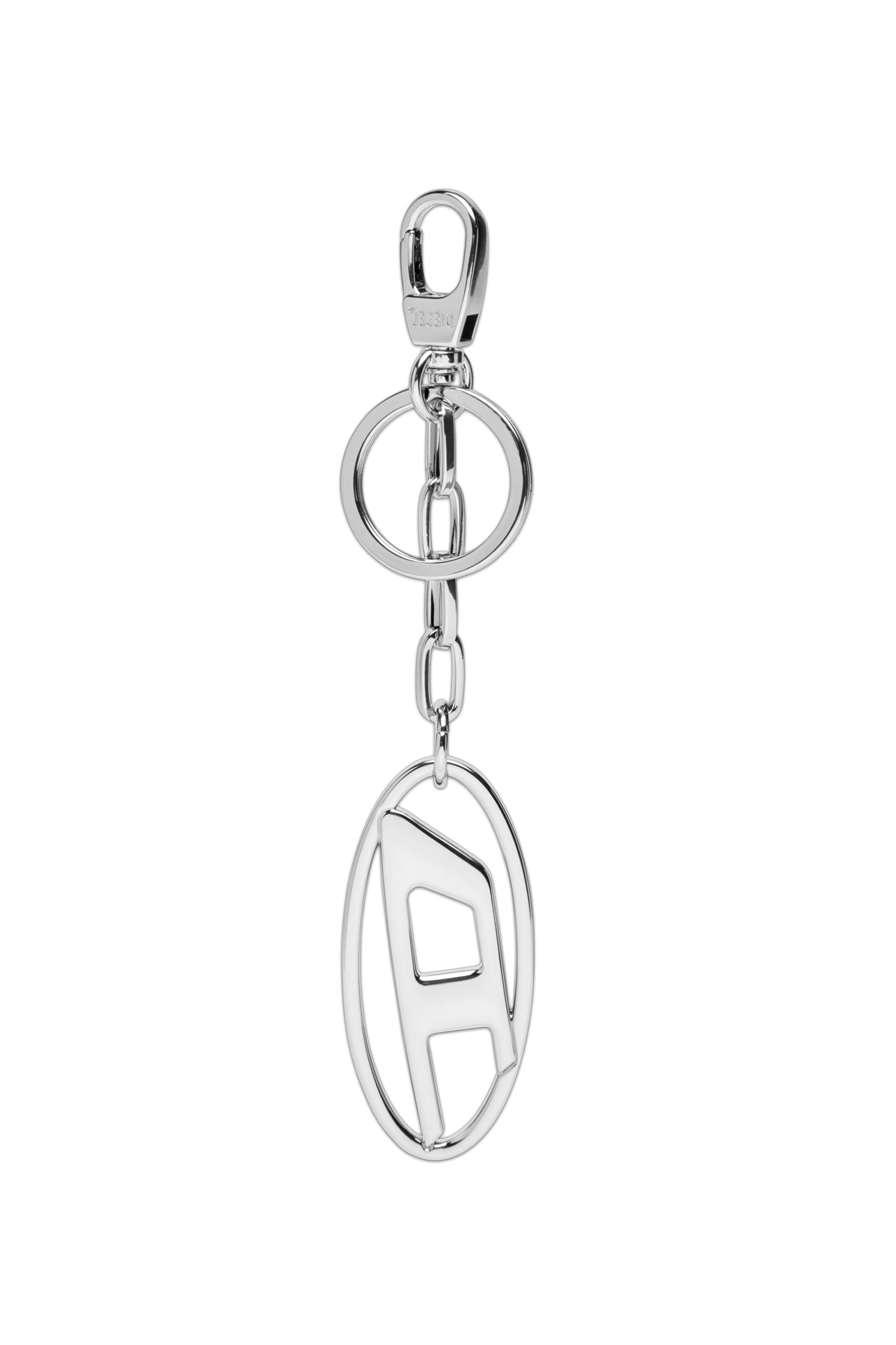 Diesel - HOLY-C, Portachiavi in metallo con placca logo Unisex in Argento - 1