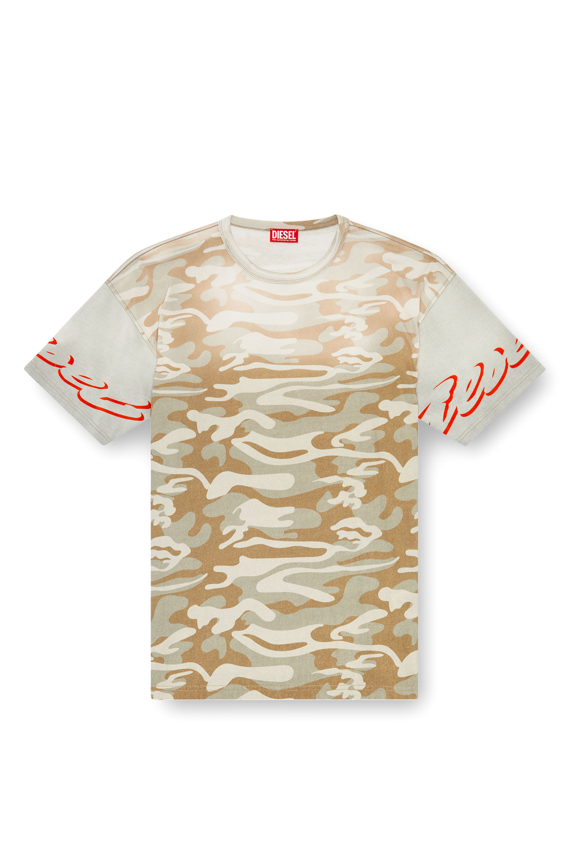 Diesel - T-BOXT-Q11, T-shirt camouflage sfumata con logo flock Uomo in Multicolor - 3