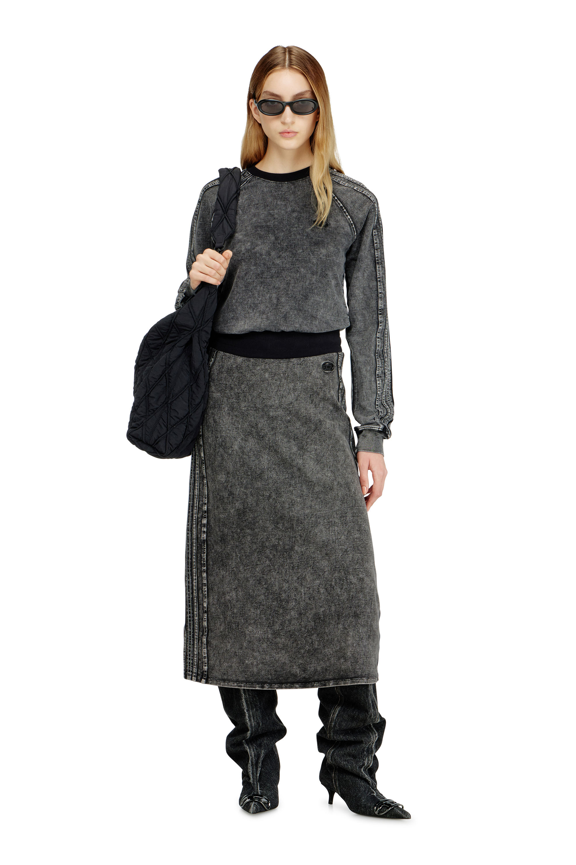 Diesel - F-ALPY, Felpa con bande e ricamo Oval D Donna in ToBeDefined - 2