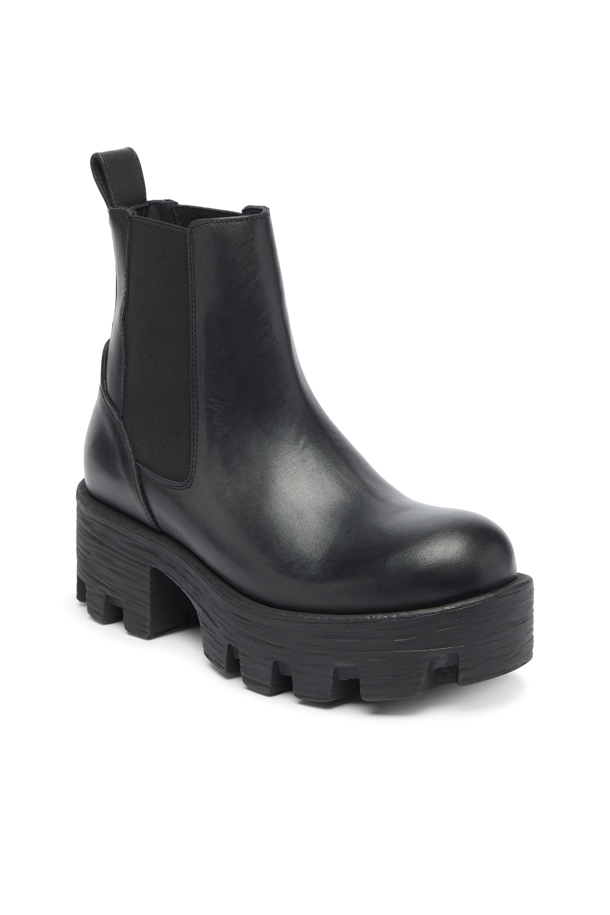 Diesel - D-HAMMER CHUNKY W, D-Hammer - Stivali in pelle con suola carrarmato Donna in Nero - 6