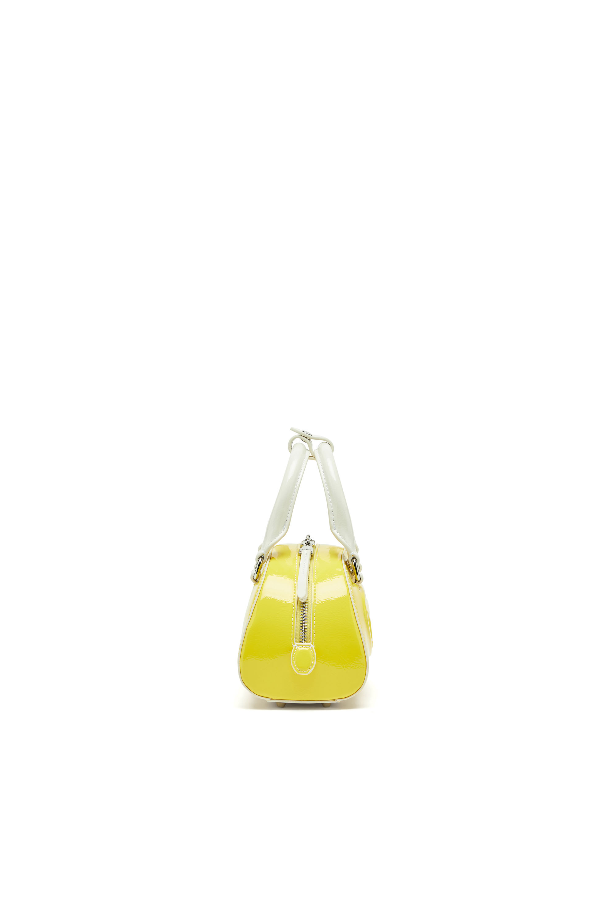 Diesel - 1DR DOME CROSSBODY, 1DR Dome-Mini borsa bowling effetto naplak Donna in Giallo - 4