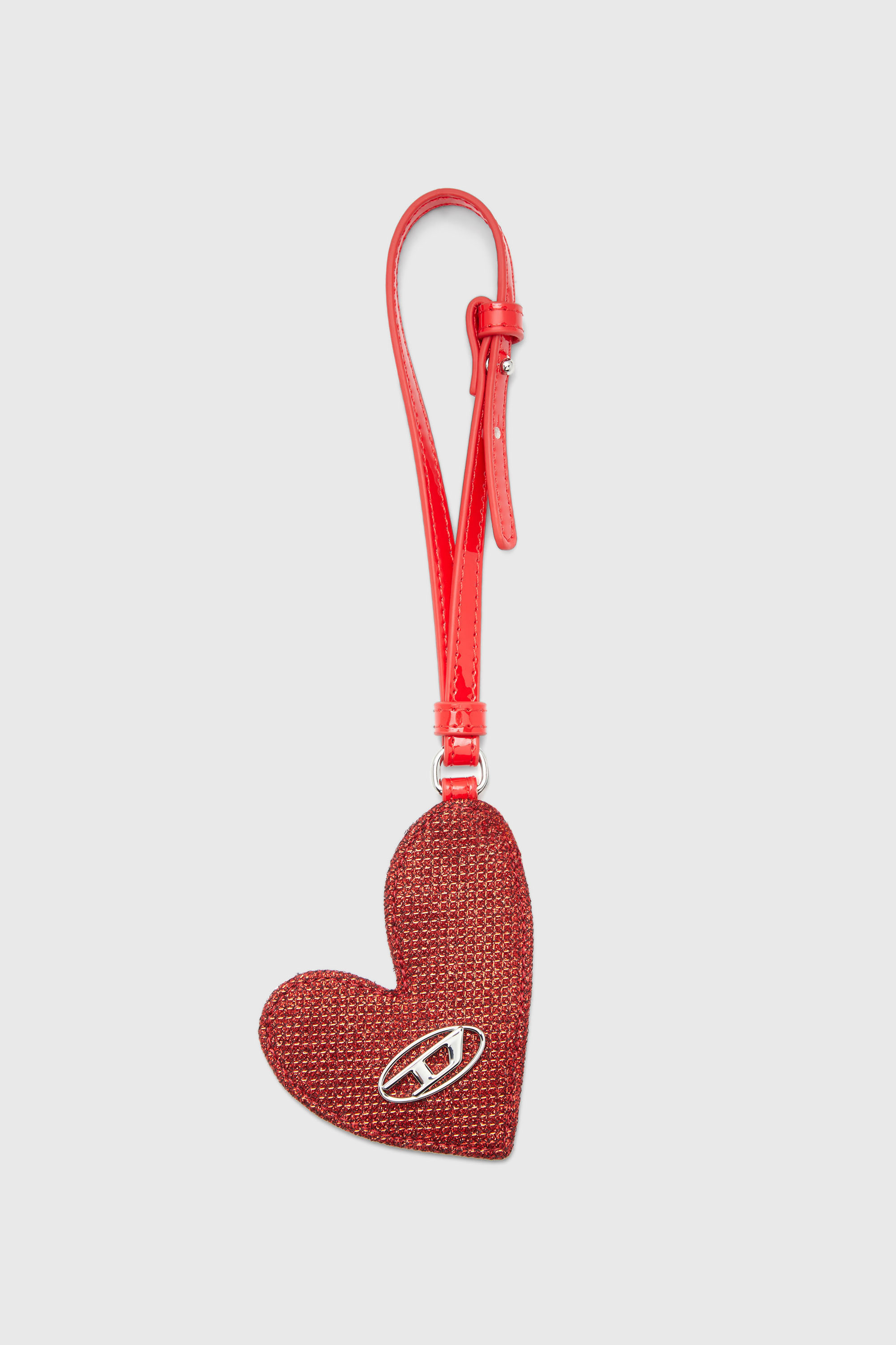 Diesel - PLAY MIRROR, Ciondolo a cuore con logo in metallo Donna in Rosso - 1