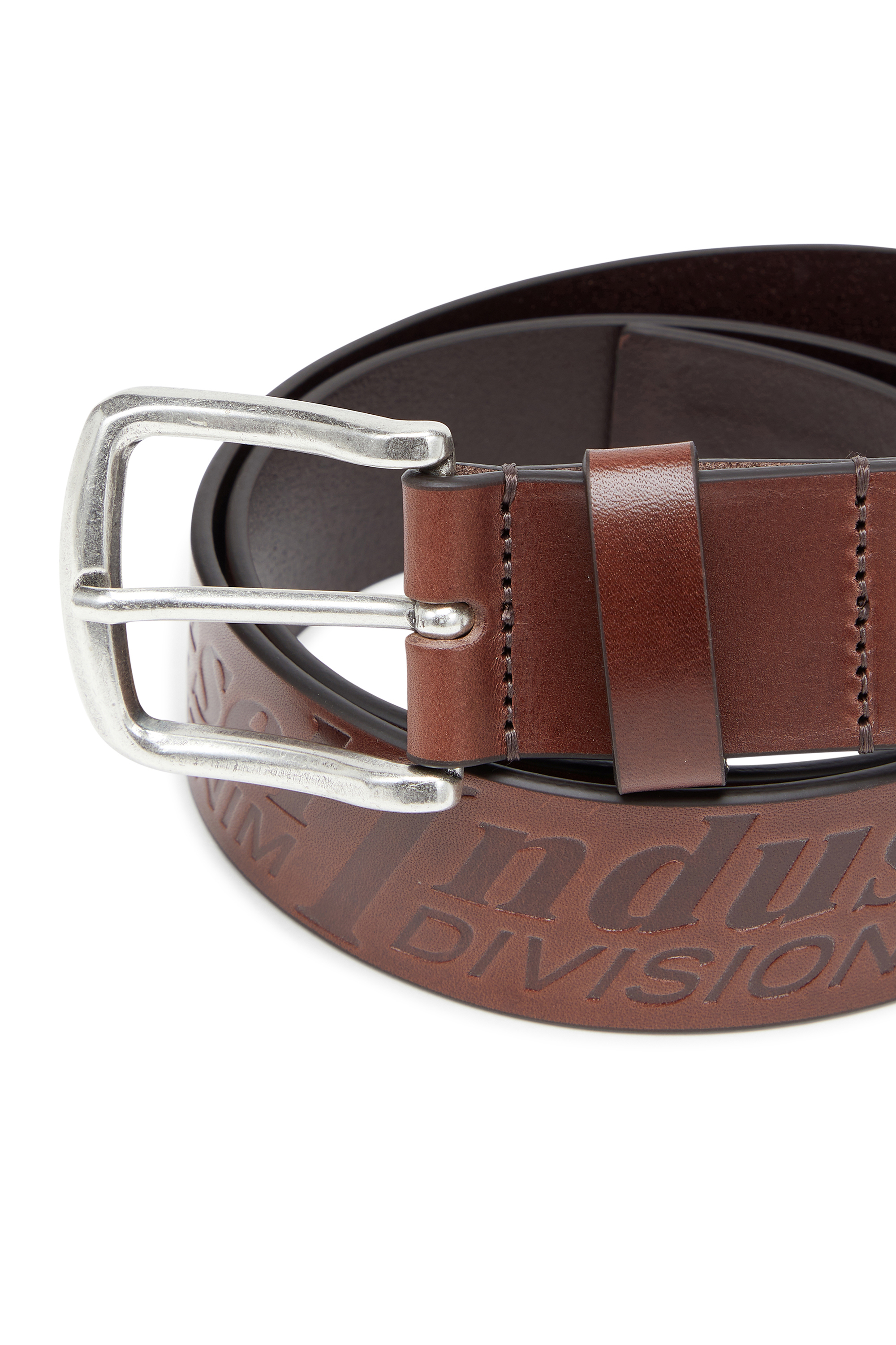Diesel - B-FLAG-D EMBOSSED, Cintura 4 cm in pelle da con logo inciso Uomo in Marrone - 3