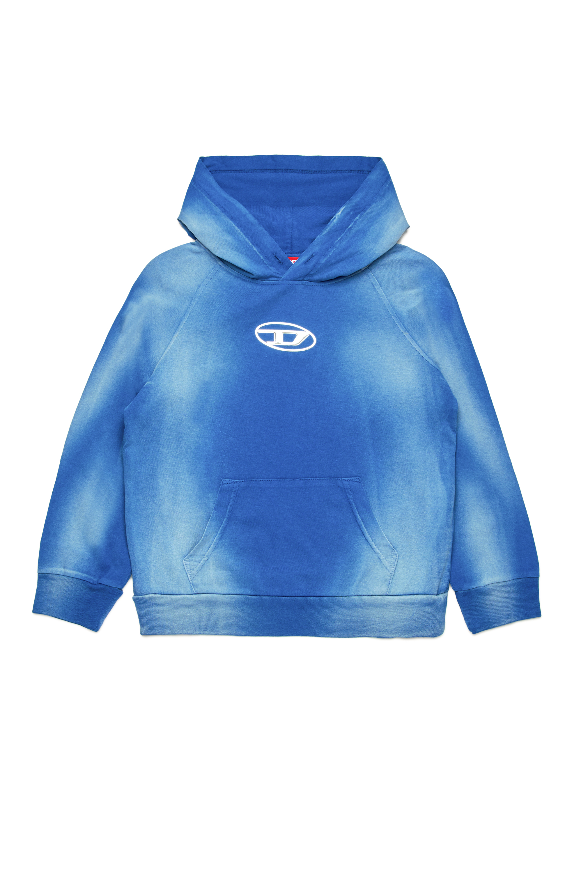 Diesel - SROXTHOOD, Felpa con cappuccio effetto solarizzato Uomo in Blu - 1