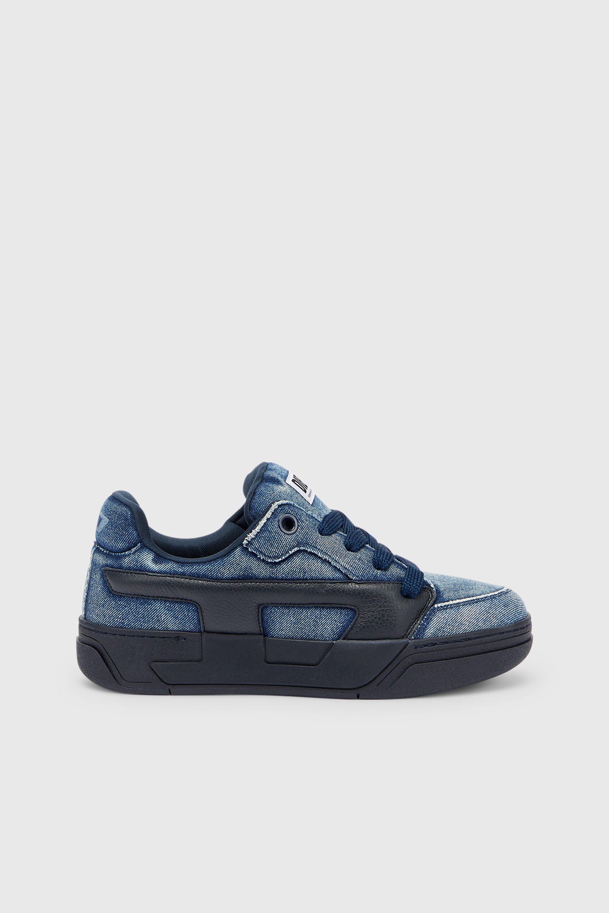 Diesel - S-D-OLLIE LOW, S-D-Ollie - Sneaker in denim slavato effetto sfrangiato Uomo in Blu - 1