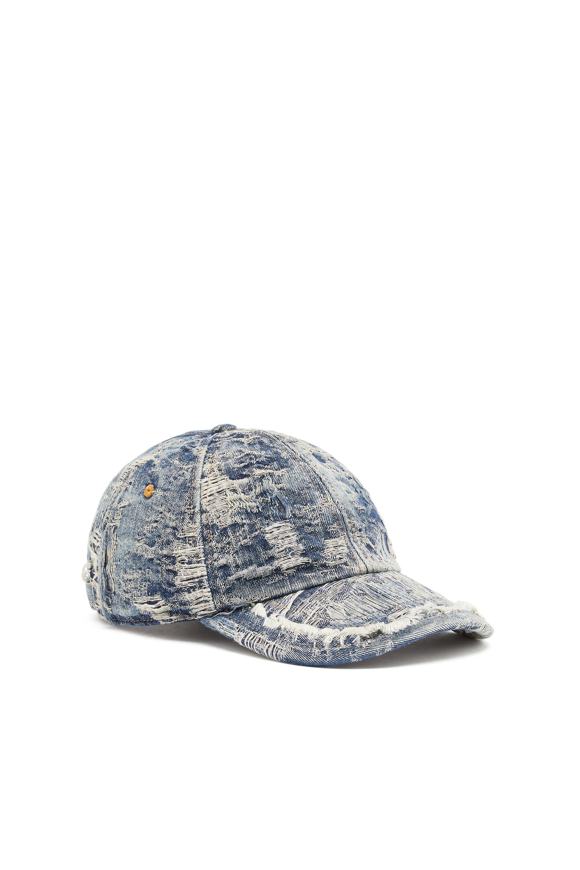 Diesel - C-ARMELO, Cappello da baseball in denim distressed Uomo in Blu - 1