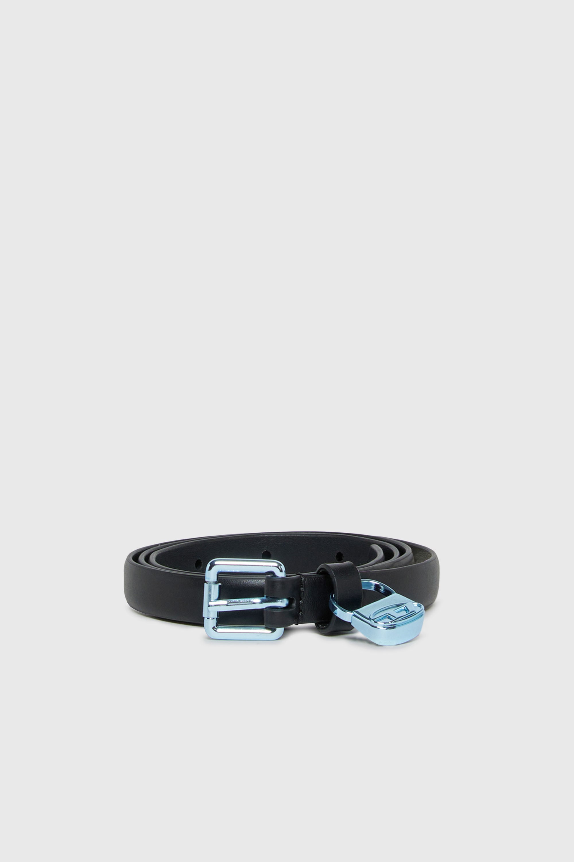 Diesel - BCHARMY, 1,5 cm cintura in pelle con fibbia metallica e charm Donna in Nero - 1