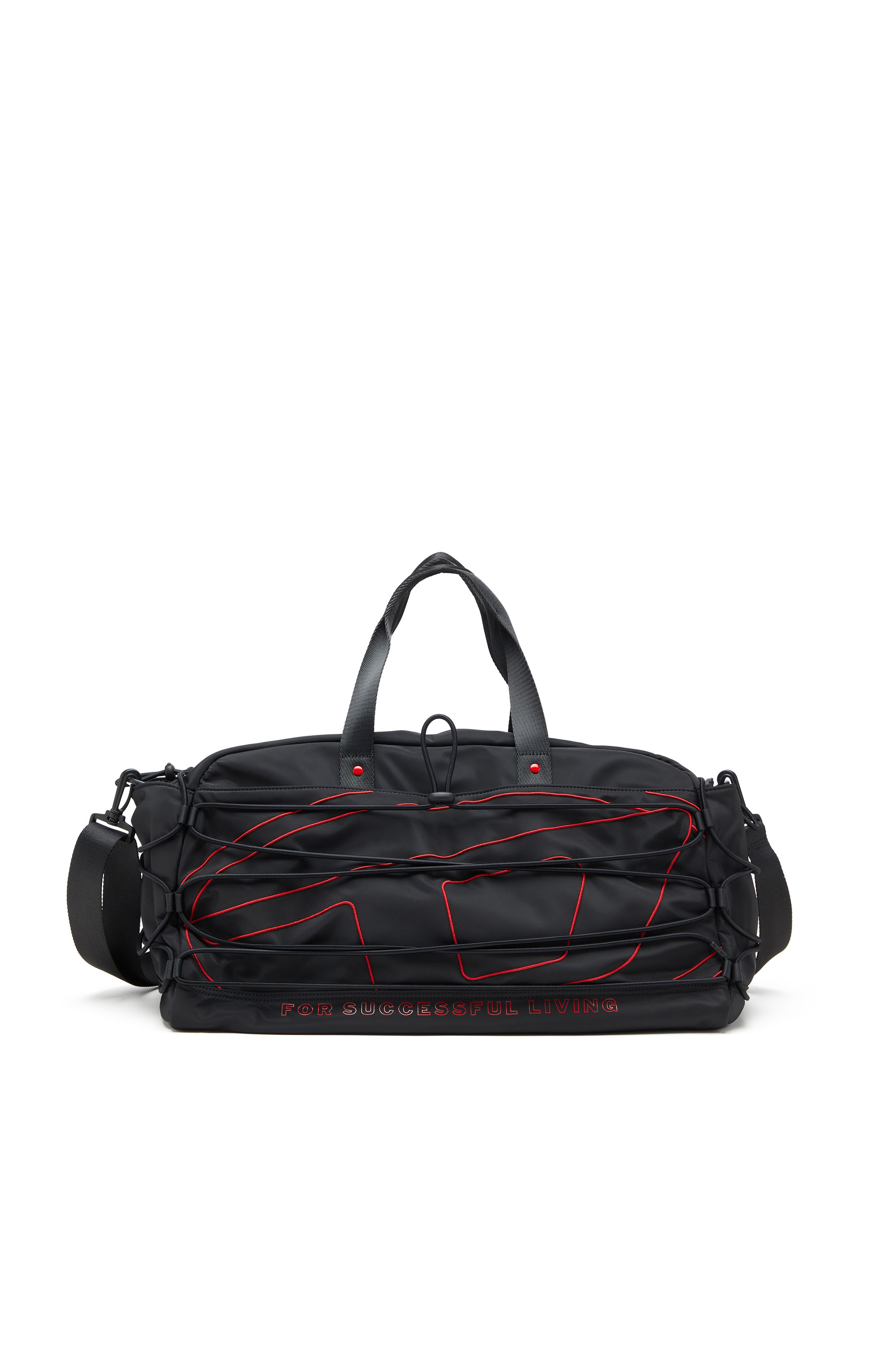 Diesel - TECH-D DUFFLE X, Tech-D-Borsone in nylon con ricamo Oval D Unisex in Nero - 1