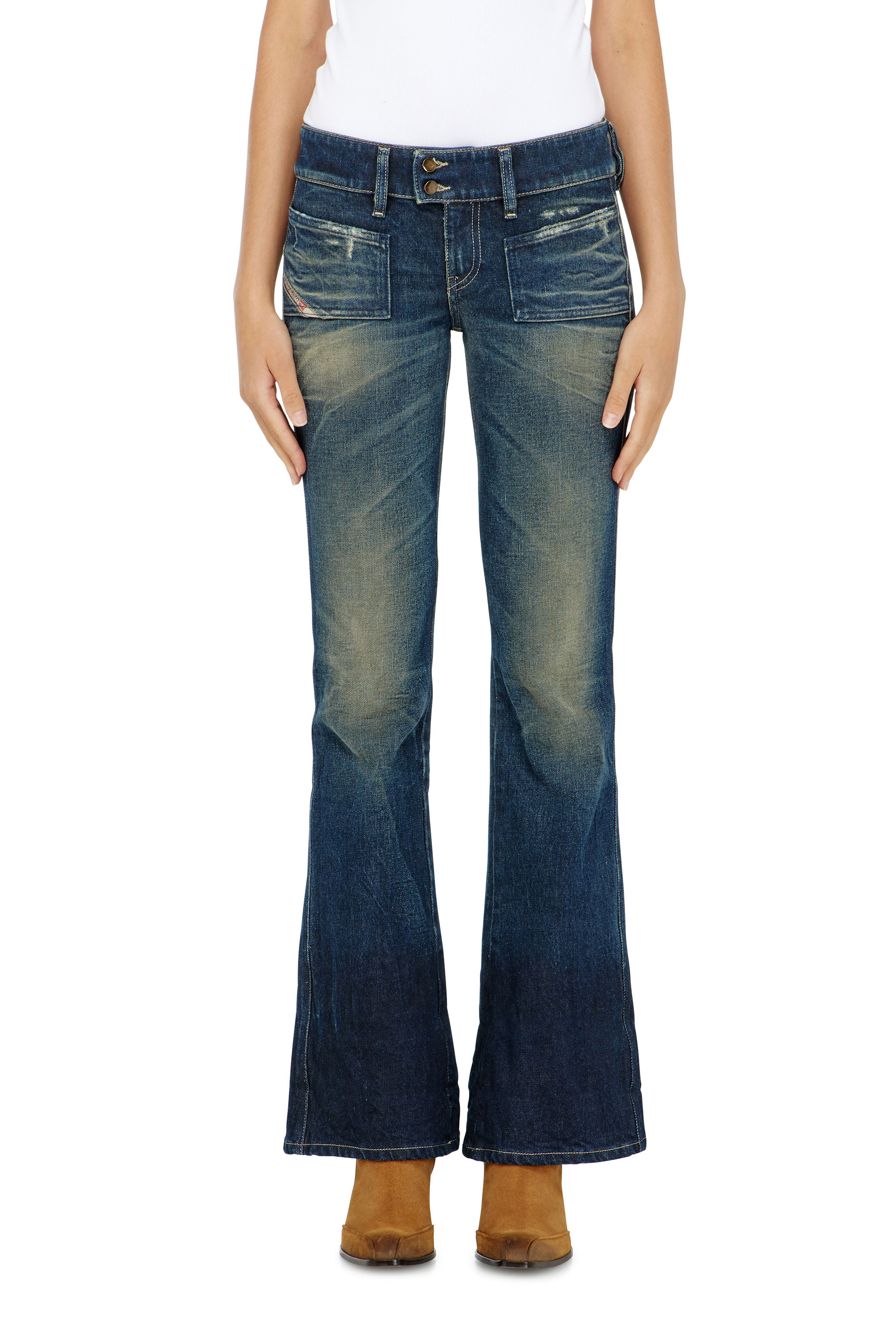 Diesel - Bootcut Jeans D-Hush 007EH Donna, Blu Scuro - Image 4