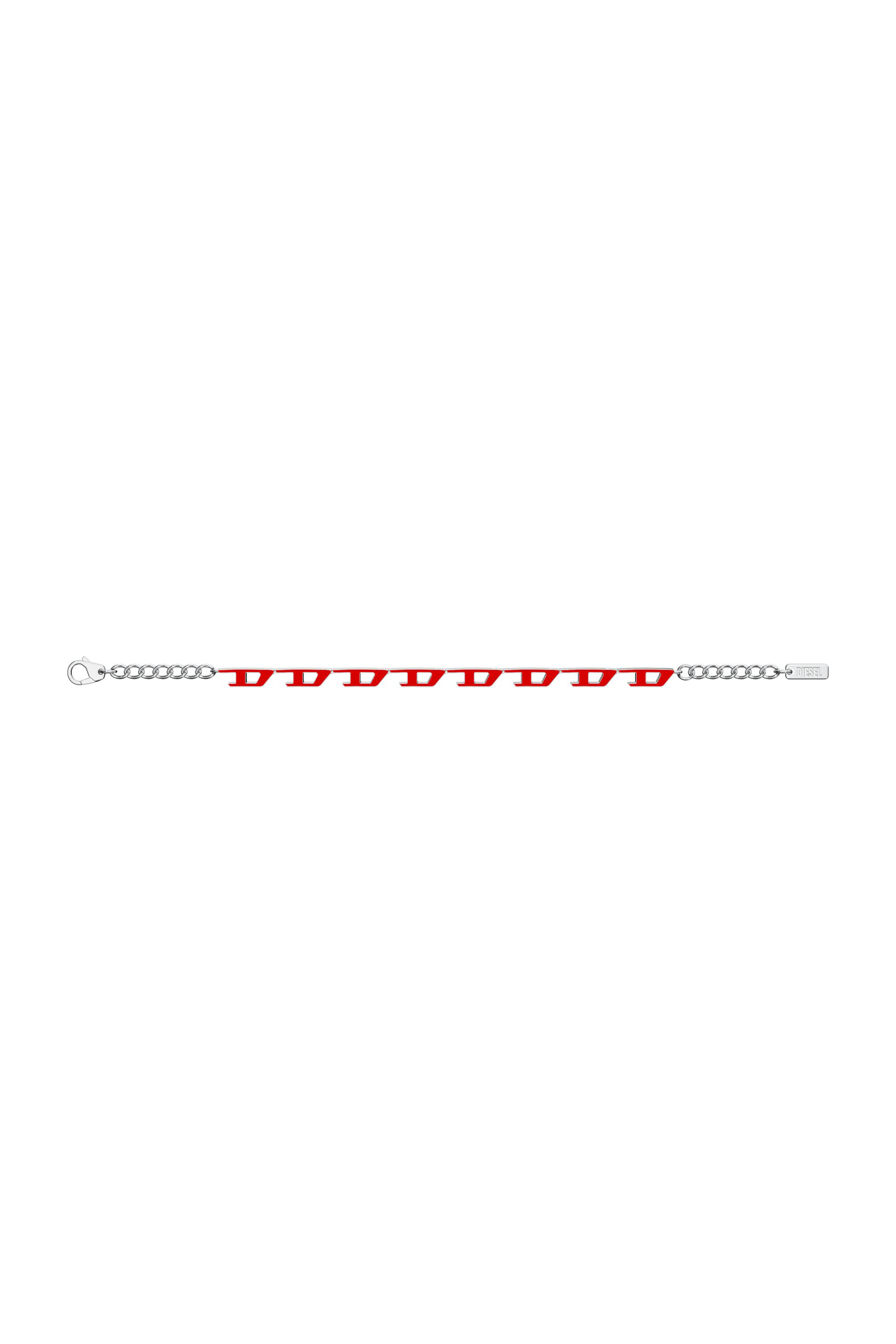 Diesel - DX1690040 JEWELLERY, Unisex's Stainless steel bracelet in Silver/Red - 4
