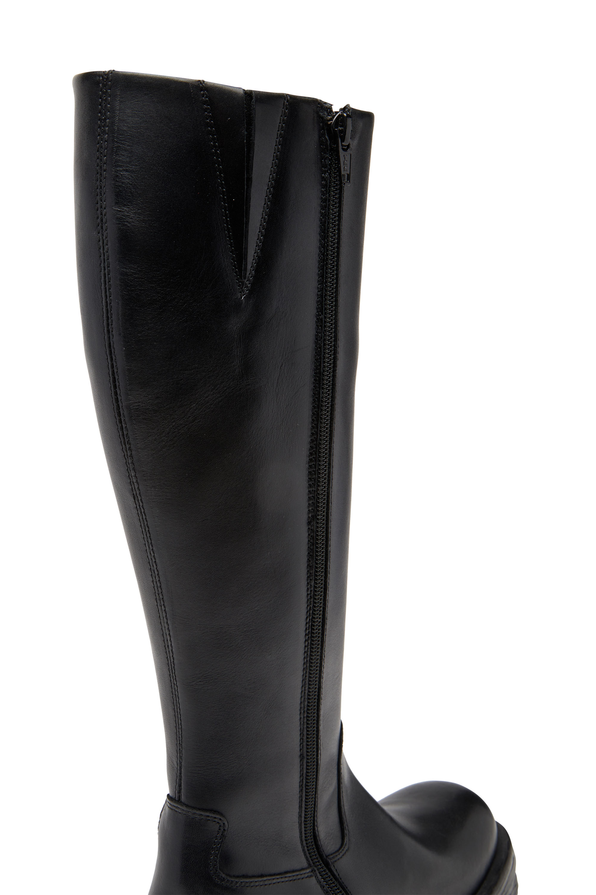 Diesel - D-HAMMER HB D W, D-Hammer-Stivale knee-high in pelle Donna in Nero - 4