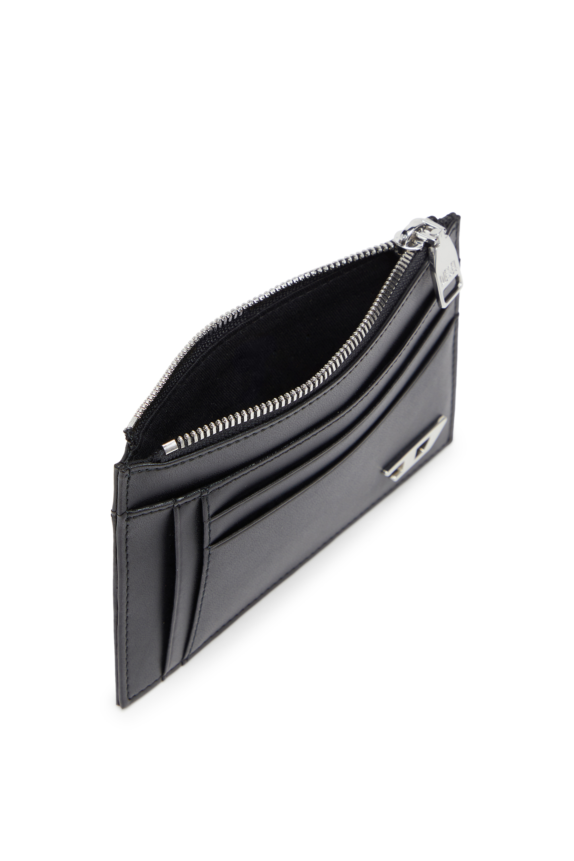 Diesel - D-LOGO 2.0 CARD CASE VI, Portacarte in pelle con tasca con zip Uomo in Nero - 3