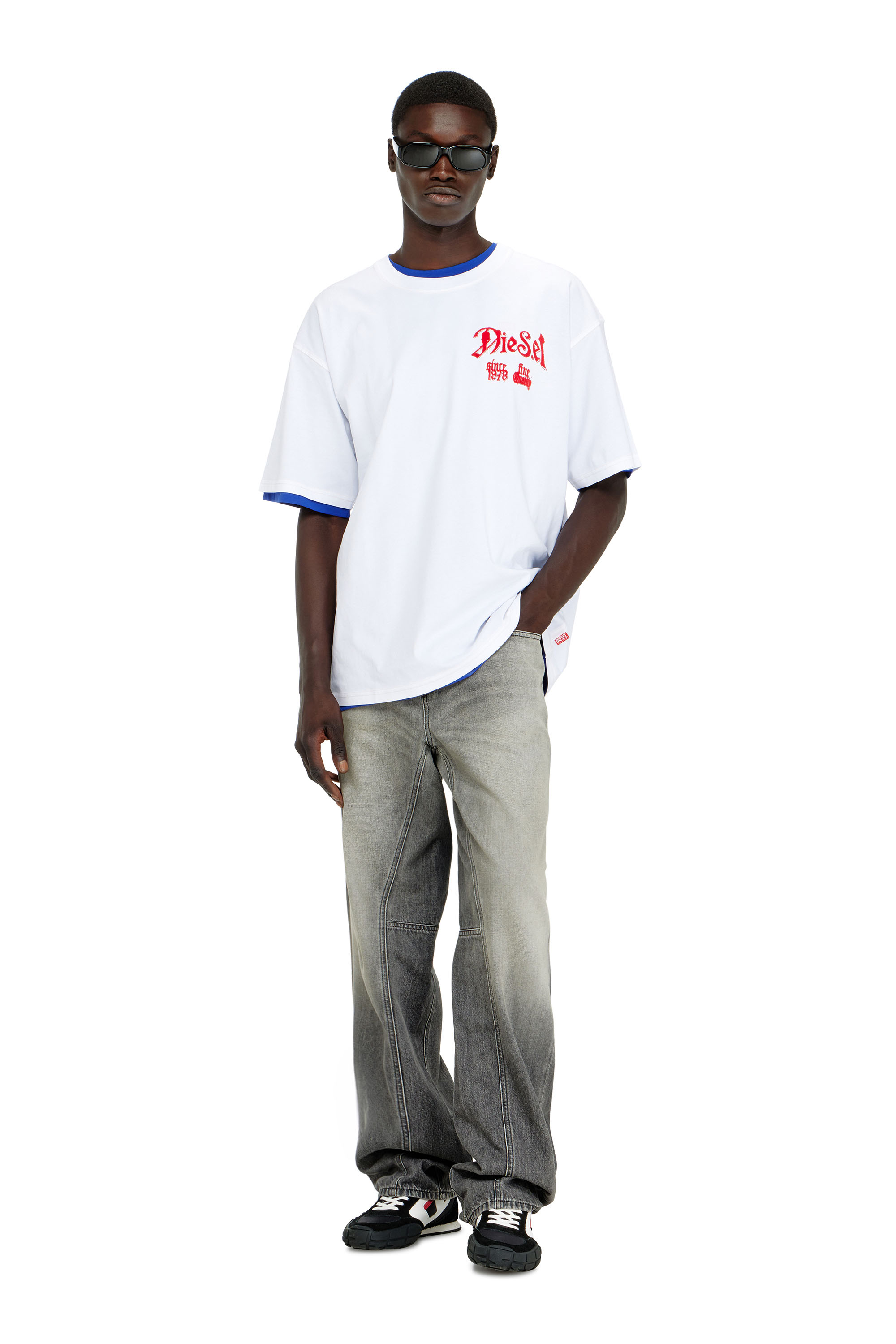 Diesel - T-BOXT-AA2, T-shirt in cotone con grafica in flock Uomo in ToBeDefined - 2