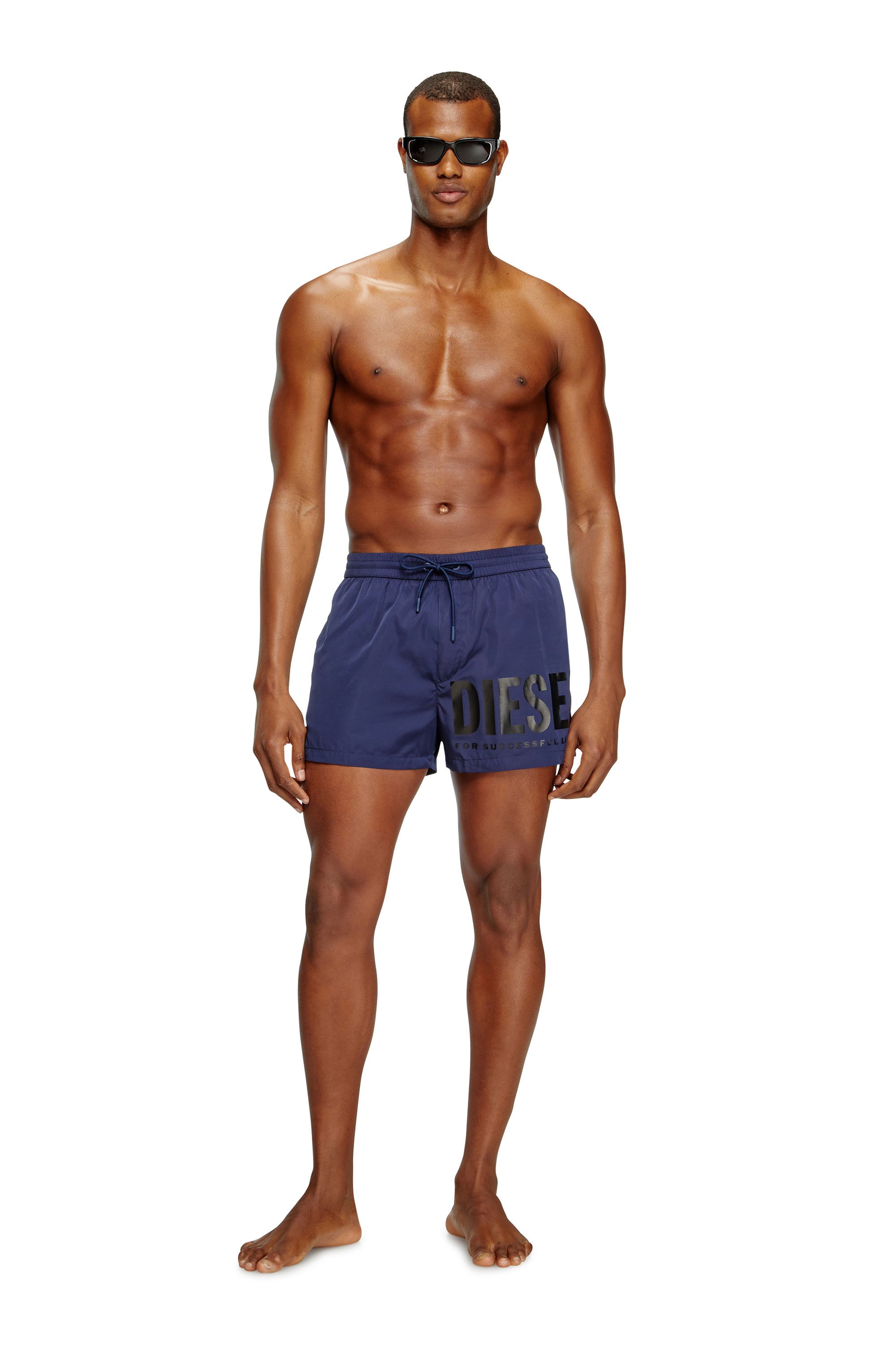 Diesel - MARIO-34-D-CORE, Boxer da mare con stampa logo Uomo in Blu - 1