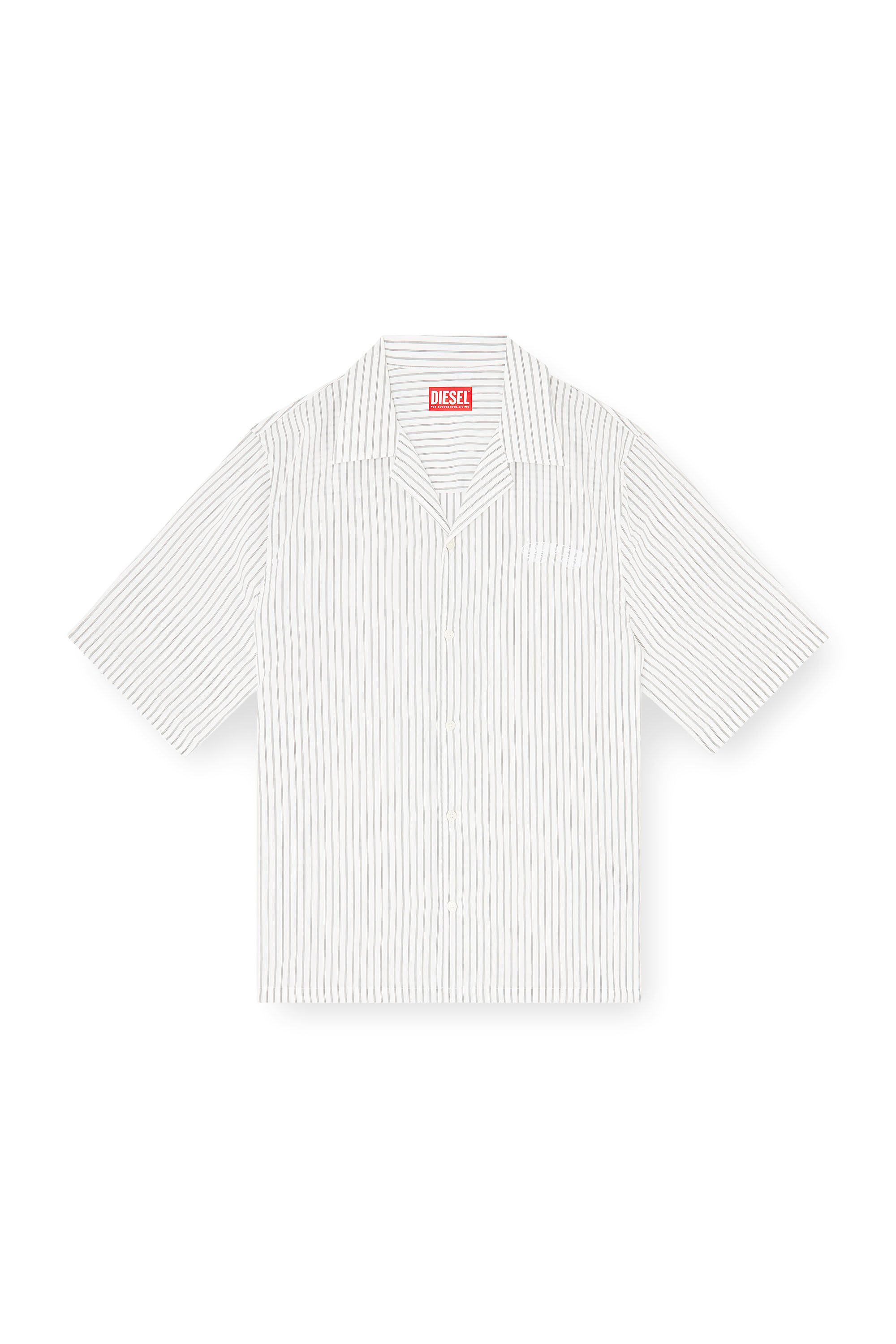 Diesel - S-MAC-EFBV, Camicia a manica corta in modal a righe sottili Uomo in Multicolor - 3