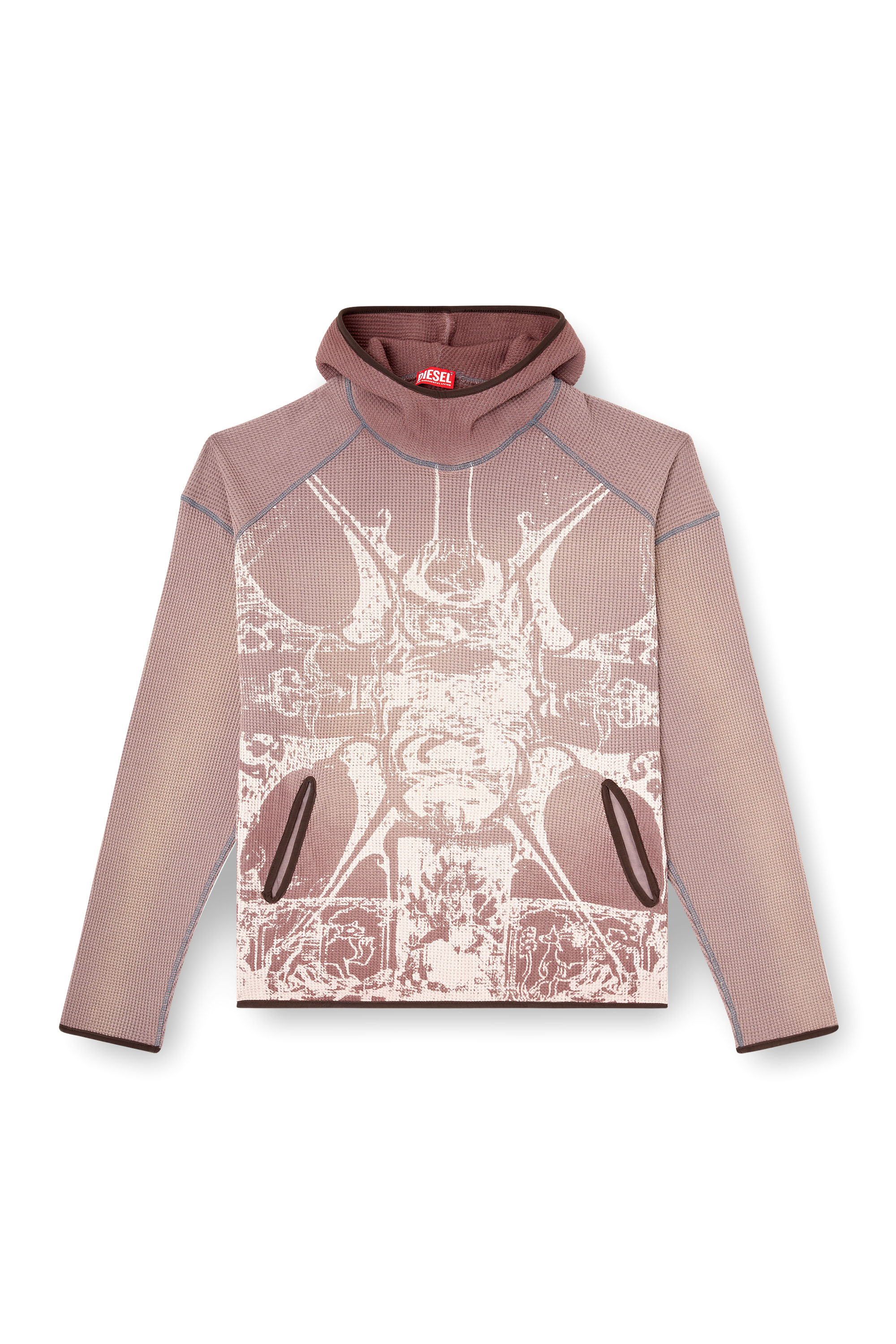 Diesel - S-WAF-HOOD-NEW, Hoodie a nido d’ape con stampa grafica Uomo in ToBeDefined - 3