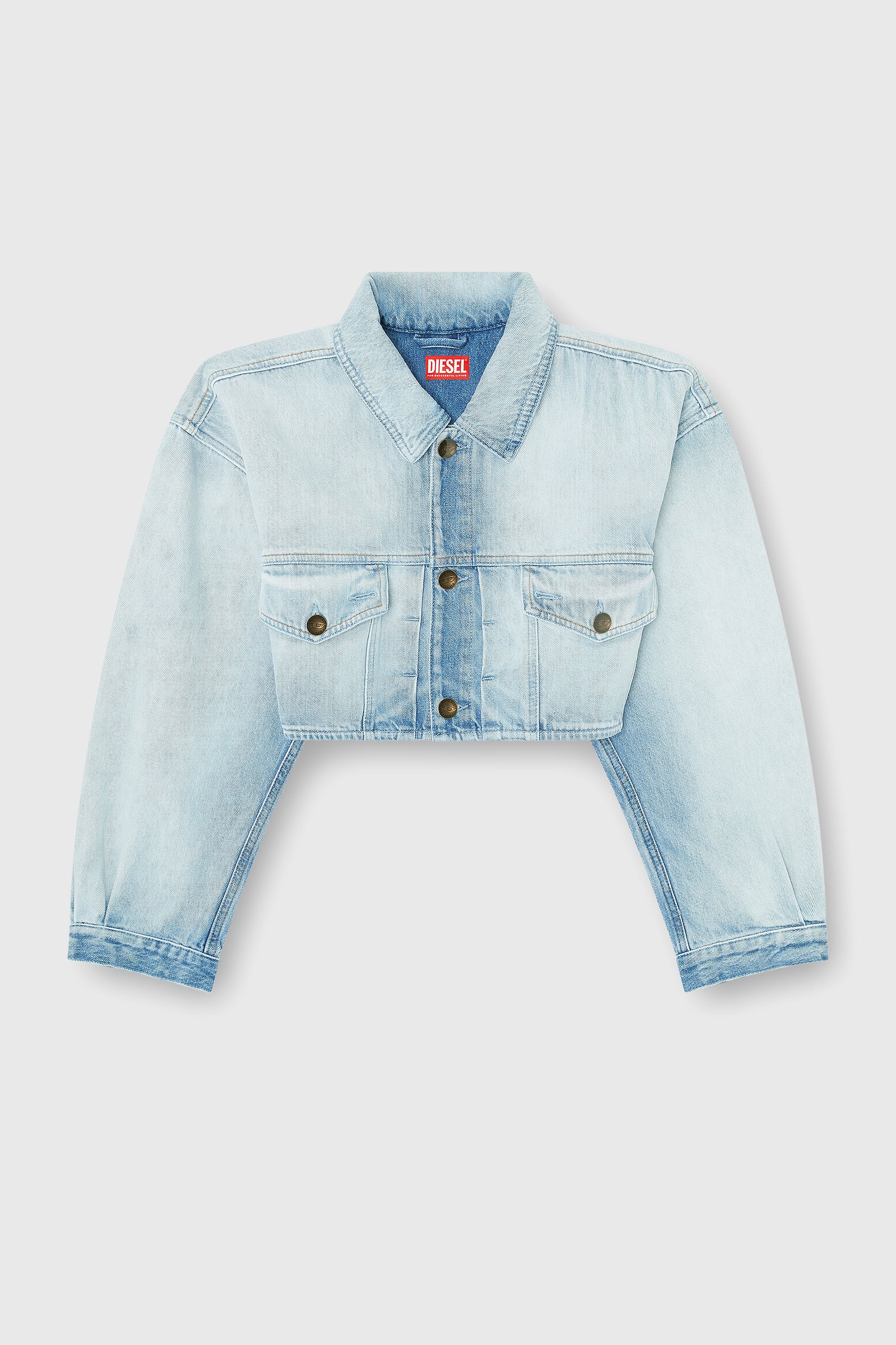 Diesel - DE-MALLEY-S, Giacca trucker oversize corta Donna in Blu - 2