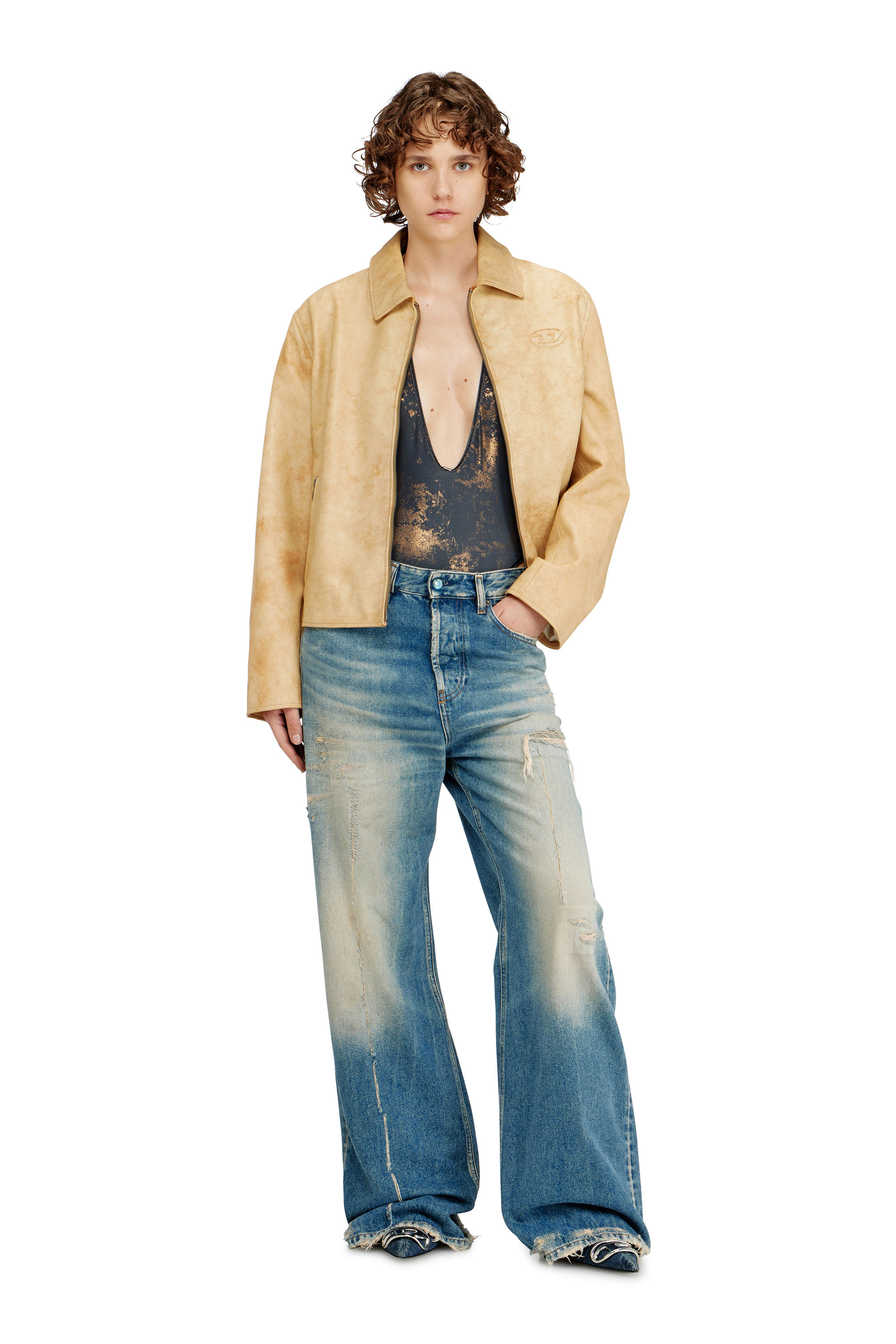 Diesel - AUDREY-UTLT, Costume da bagno con finitura metallizzata Donna in Grigio - 4