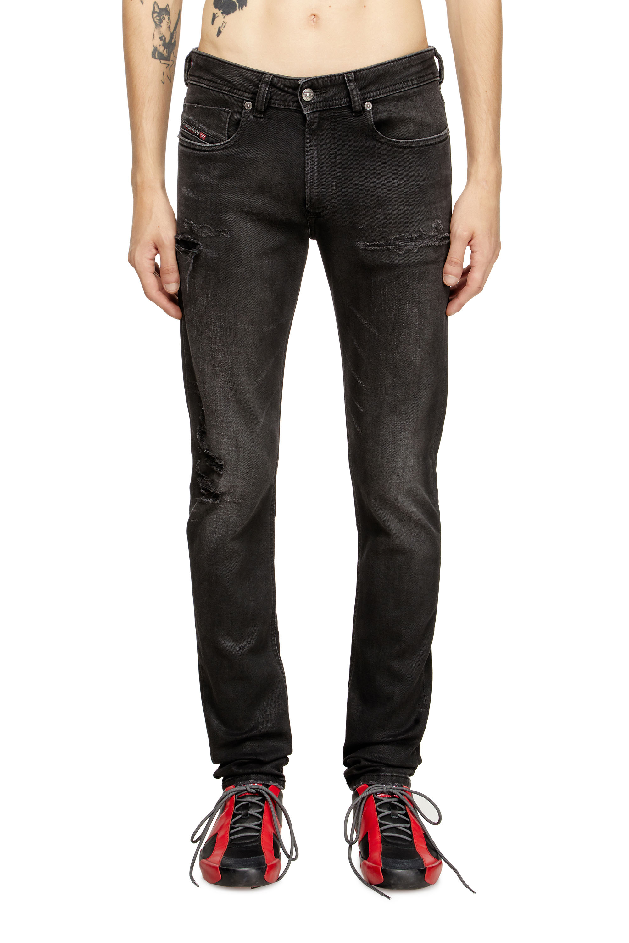 Diesel - Skinny Jeans 1979 Sleenker 068SG Uomo, Nero/Grigio scuro - Image 1