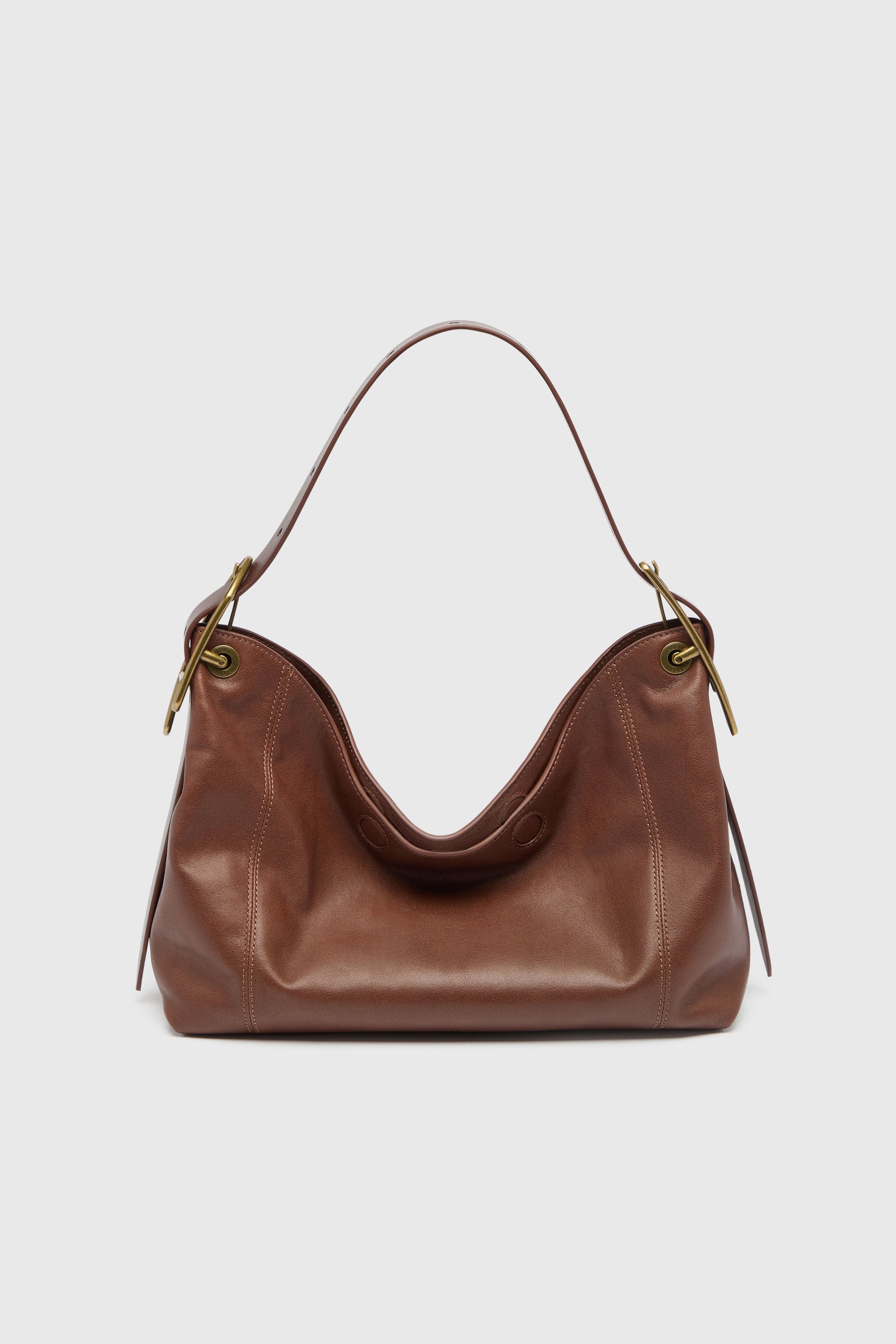 Diesel - D-LINE HOBO S, D-Line Borsa a spalla in pelle Donna in Marrone - 2
