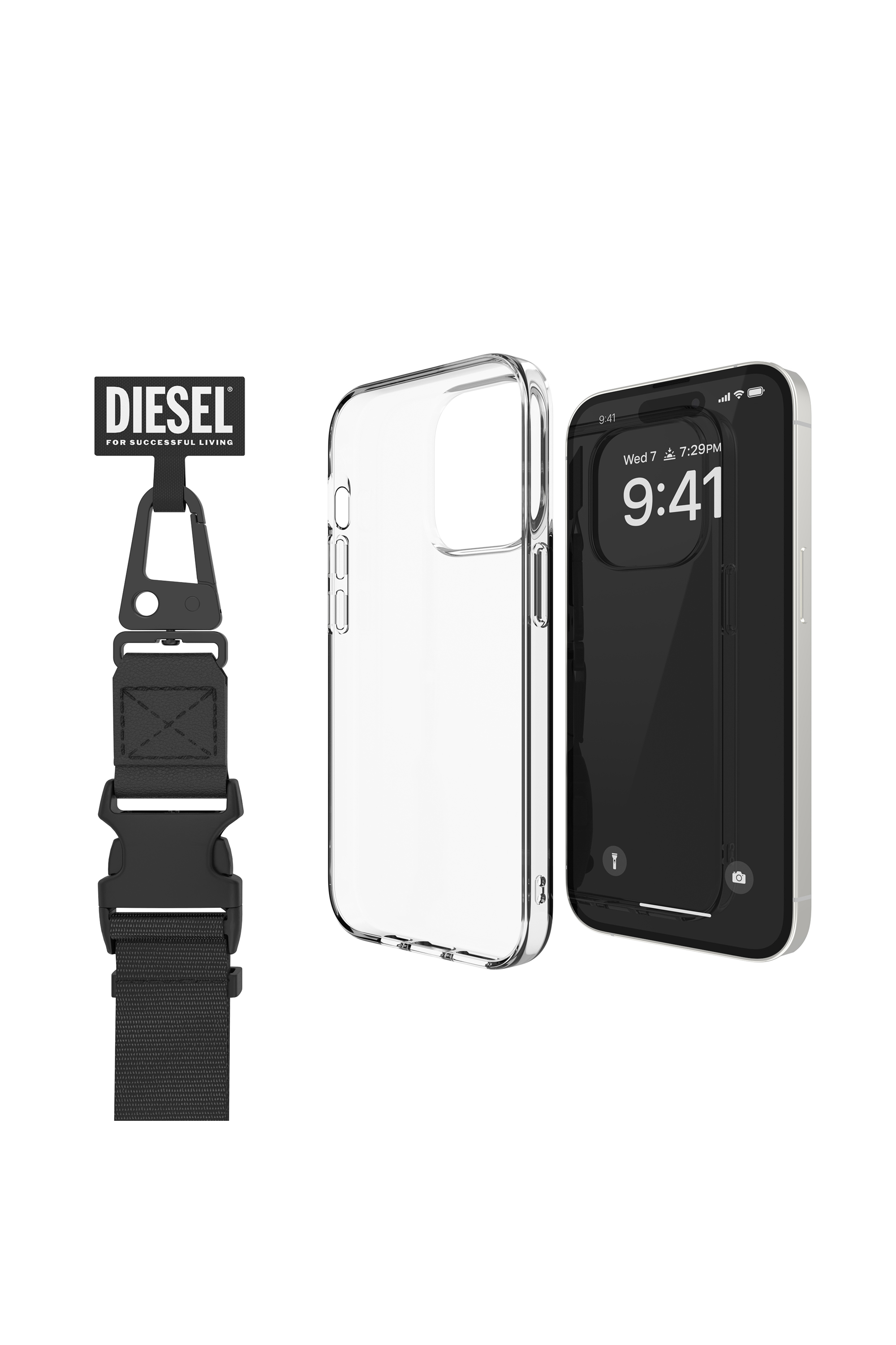 Diesel - 60220 NECKLACE, Cordino universale porta smartphone Unisex in Nero - 1