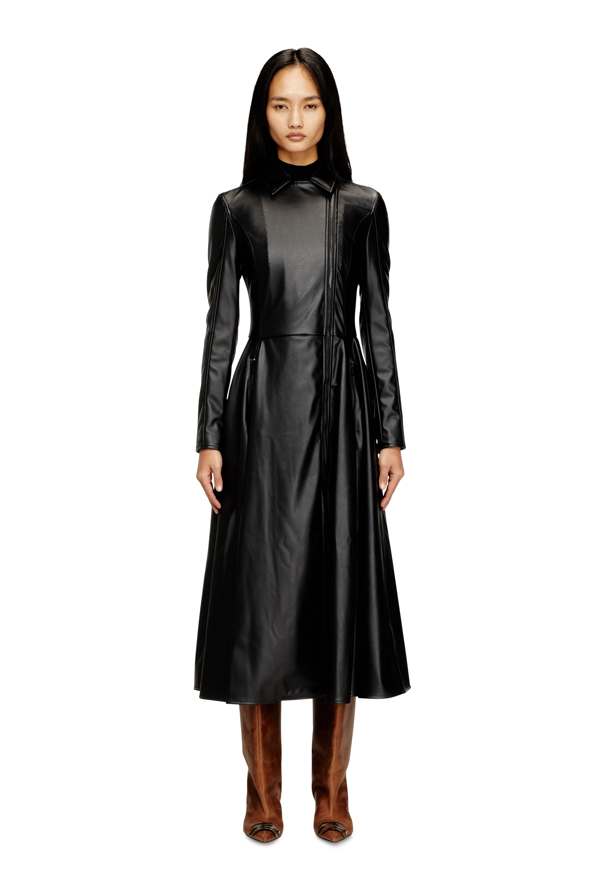 Diesel - D-RAGON, Abito midi a cappotto con dettagli biker Donna in ToBeDefined - 3