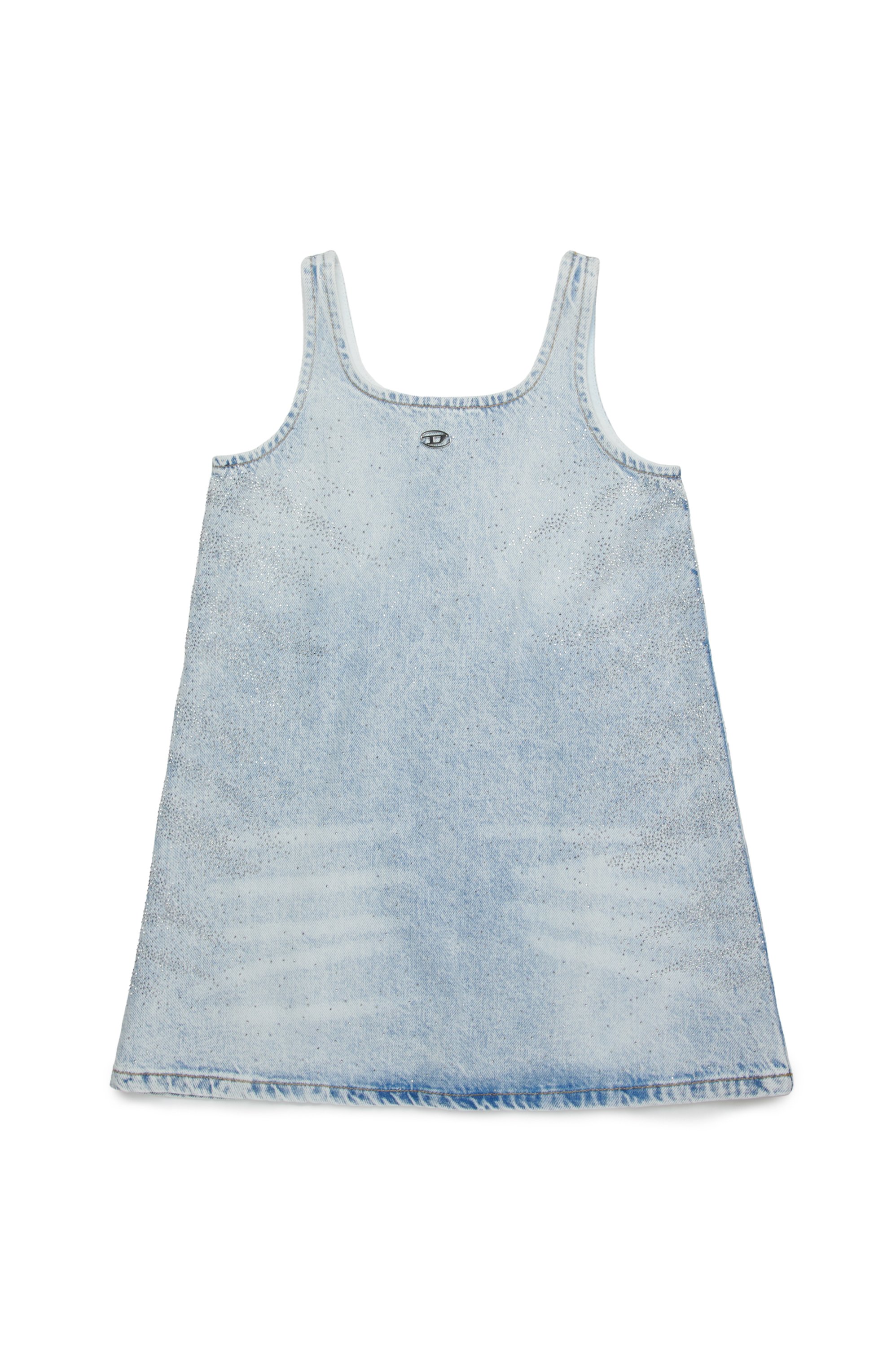 Diesel - DORY, Woman's Denim dress with microstones in Light Blue - 1