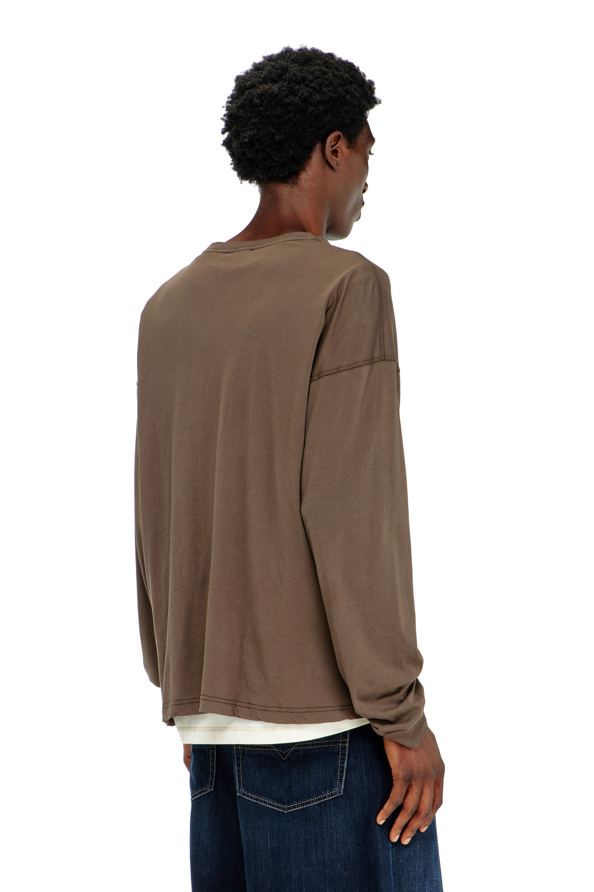 Diesel - T-BOXT-LS-AA1, T-shirt a manica lunga con grafica Phoenix Uomo in Marrone - 4