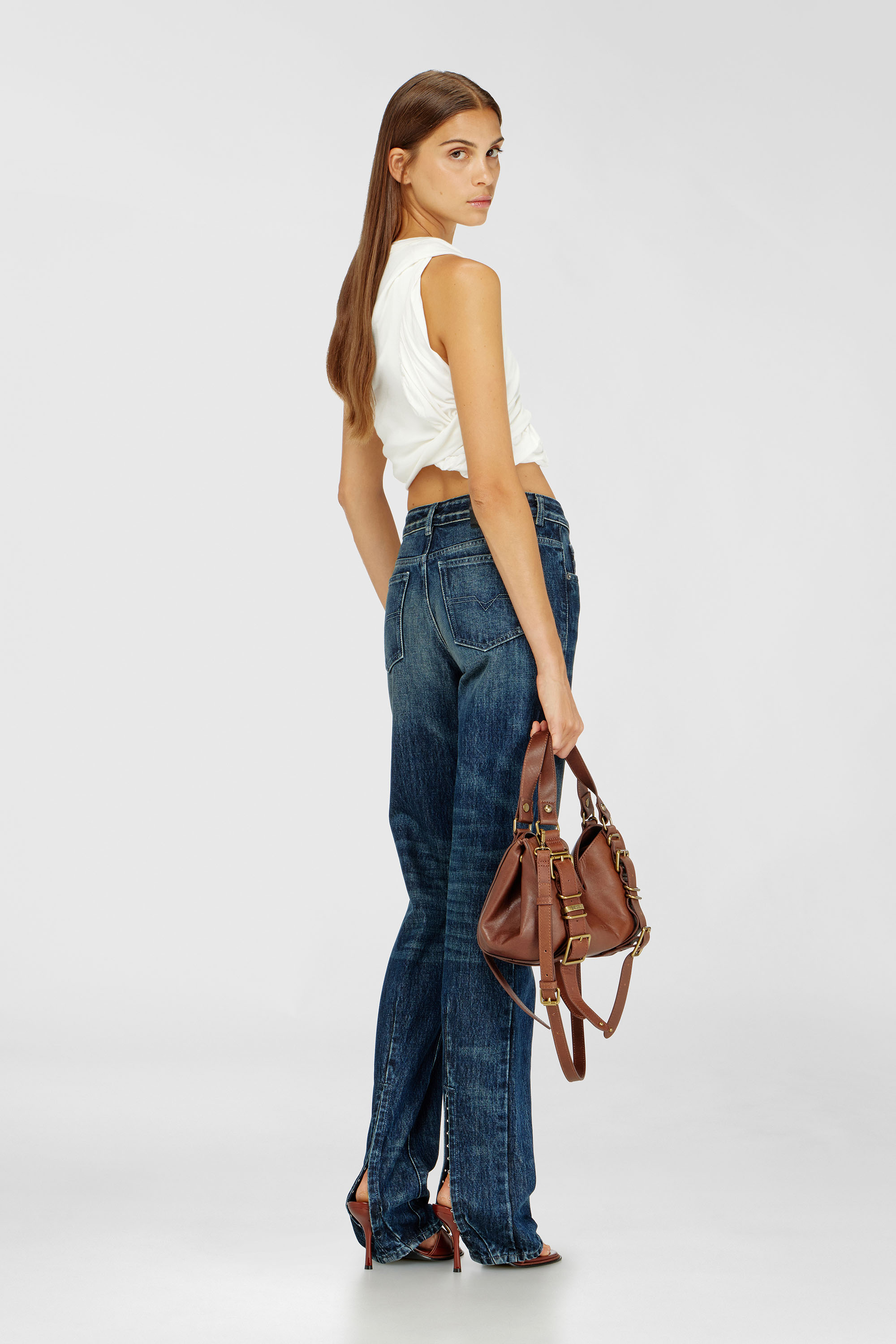 Diesel - Regular Jeans D-Heel 007FZ Donna, Blu Scuro - Image 1