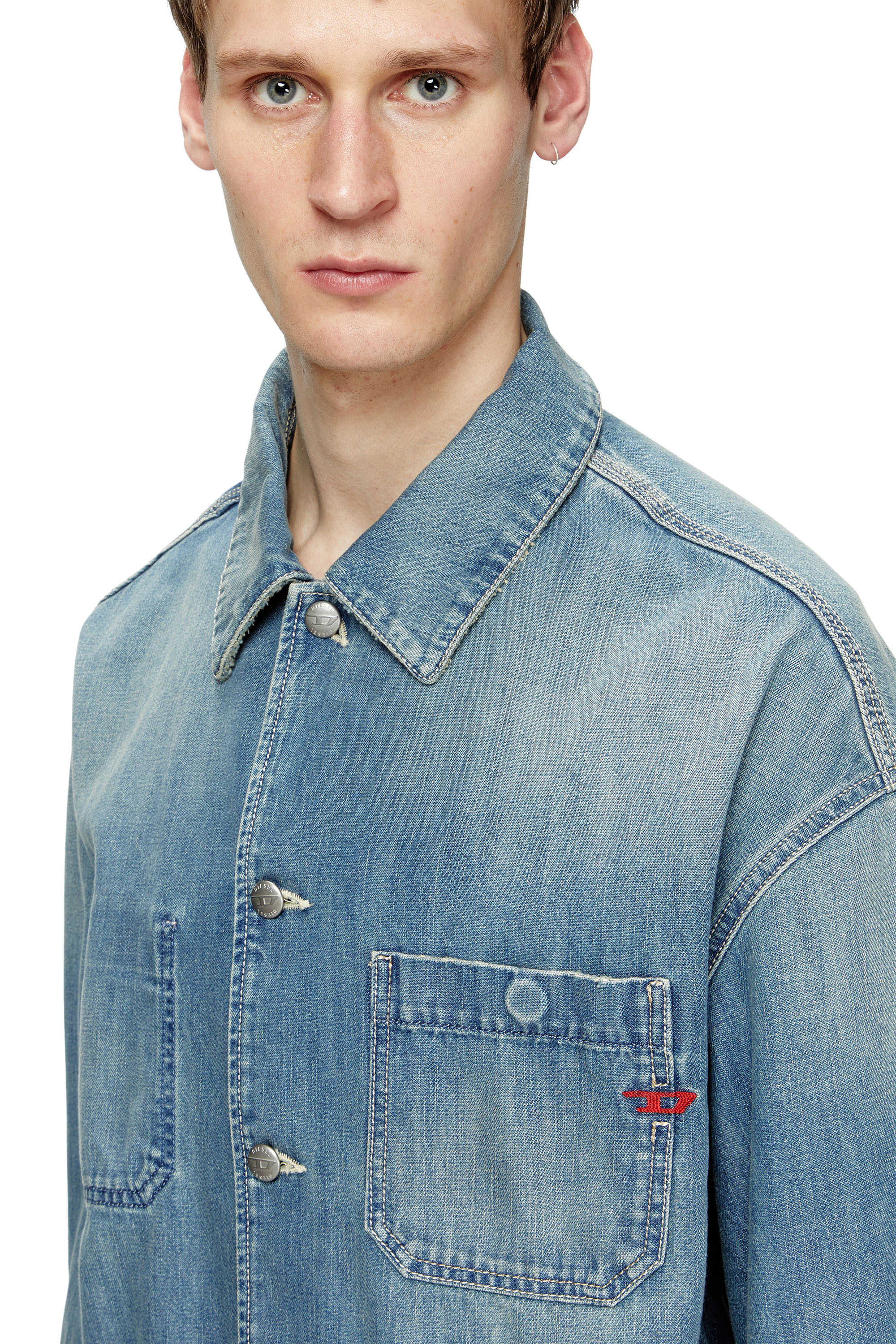Diesel - D-STACK-U, Giacca in denim utility Unisex in Blu - 5