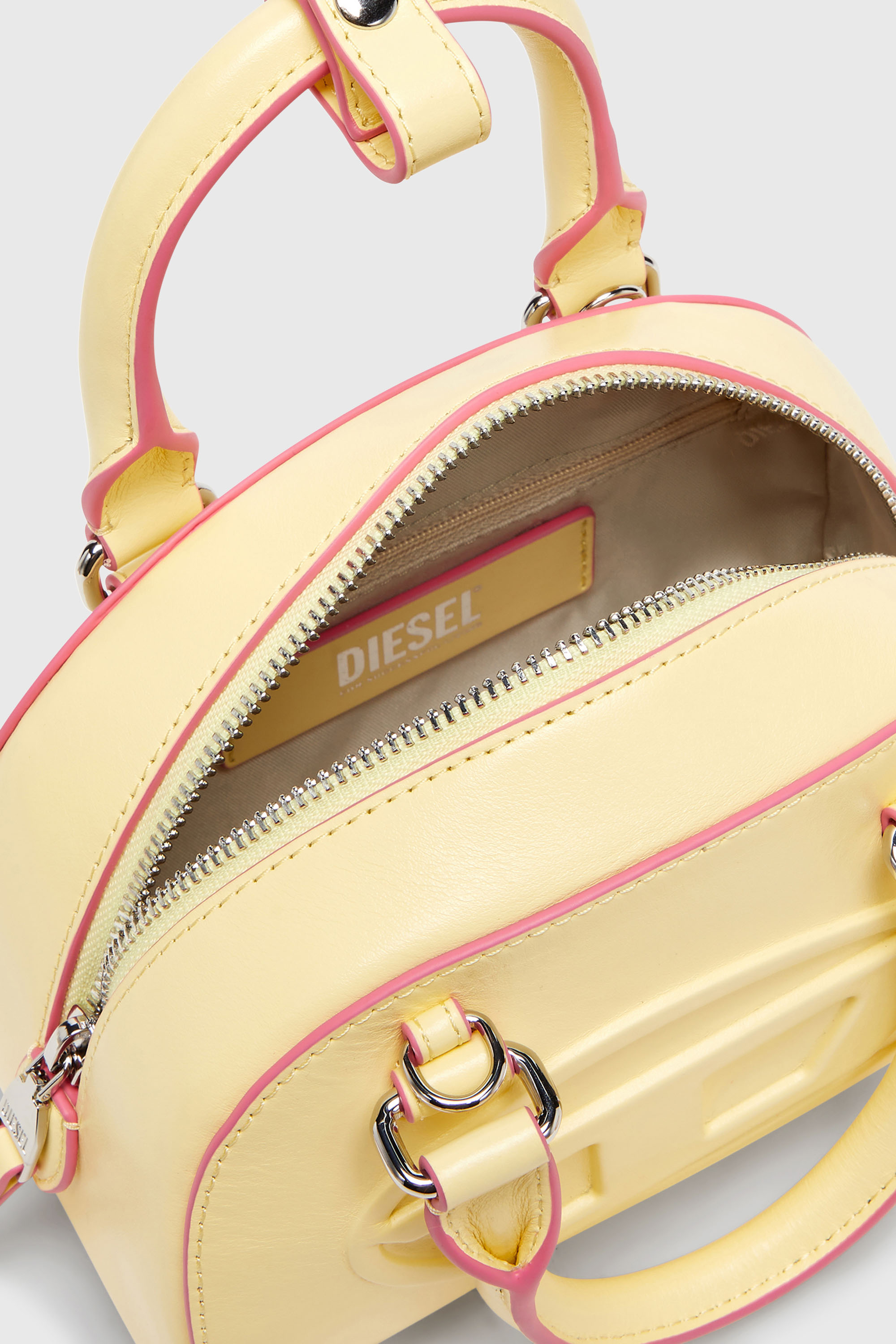 Diesel - 1DR DOME CROSSBODY, 1DR Dome-Borsa bowling piccola in pelle Donna in Giallo - 4